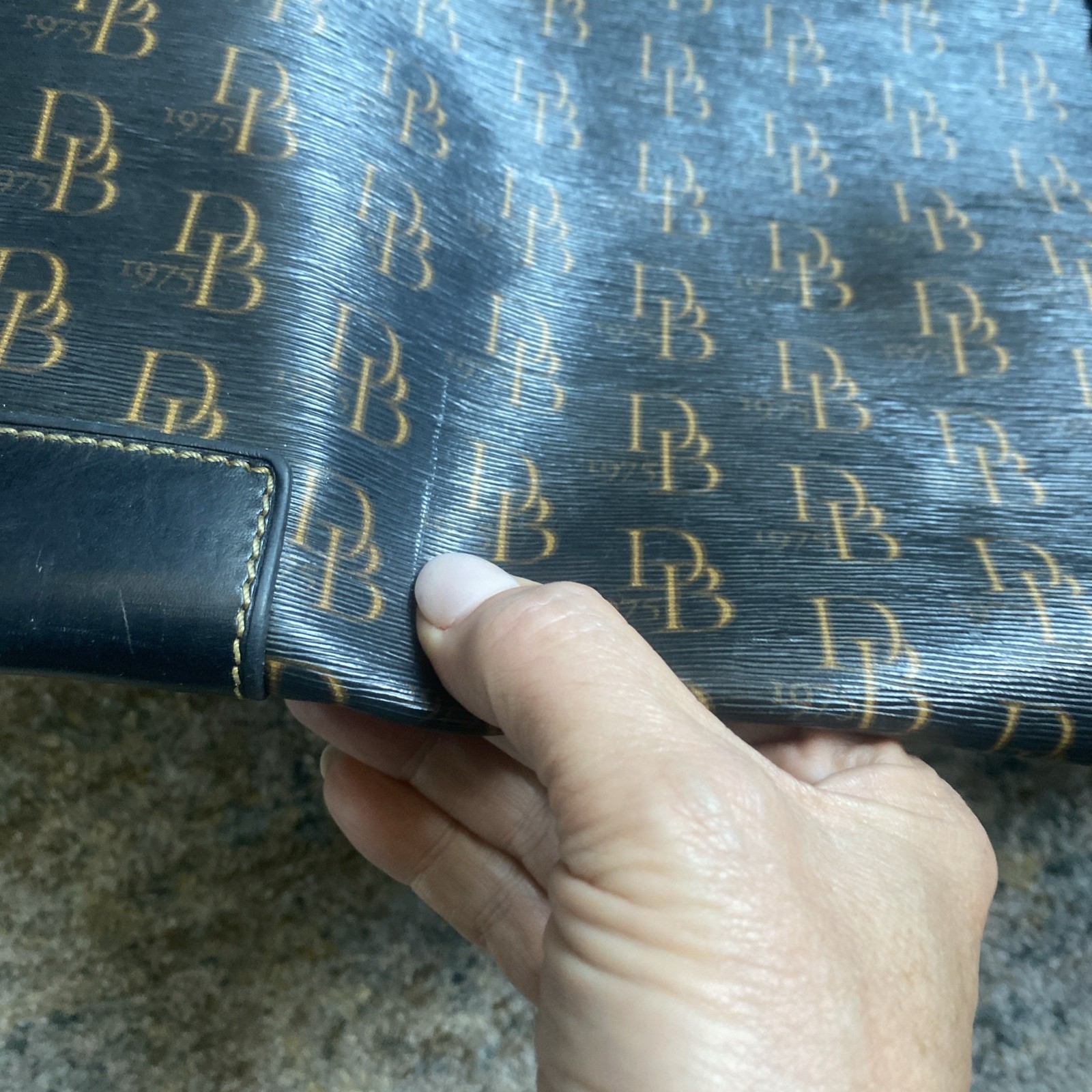 Vintage Dooney & Bourke Vanessa Signature 1975 XL Large Handbag Satchel Purse