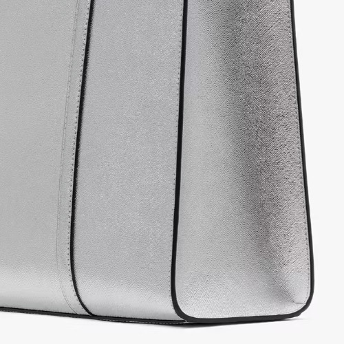 Kate Spade Kenzie Large Tote KI965 Metallic Silver Purse $359 MSRP F