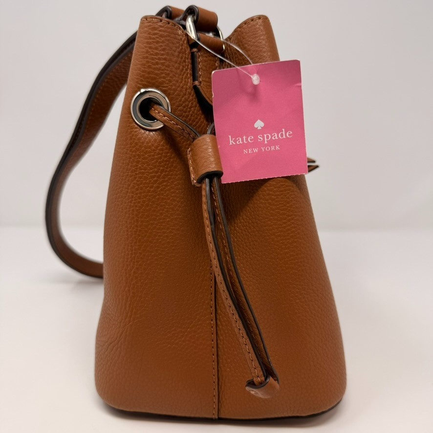 NWT Kate Spade Marti Small Bucket Bag WKRU7063 Warm Ginger Pebbled Leather