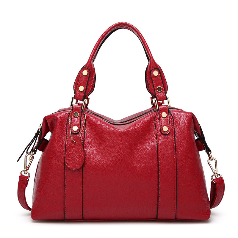 Women’s Boston Bag Classic Vegan Leather Crossbody Bag Satchel Tote Handbags