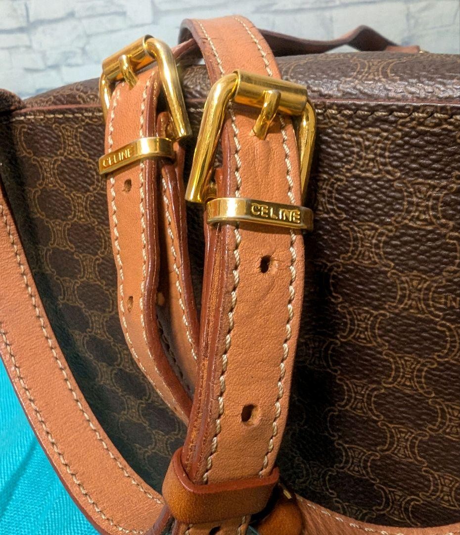 Celine Macadam Mini Backpack Border Pattern PVC Leather Vintage Shoulder Bag