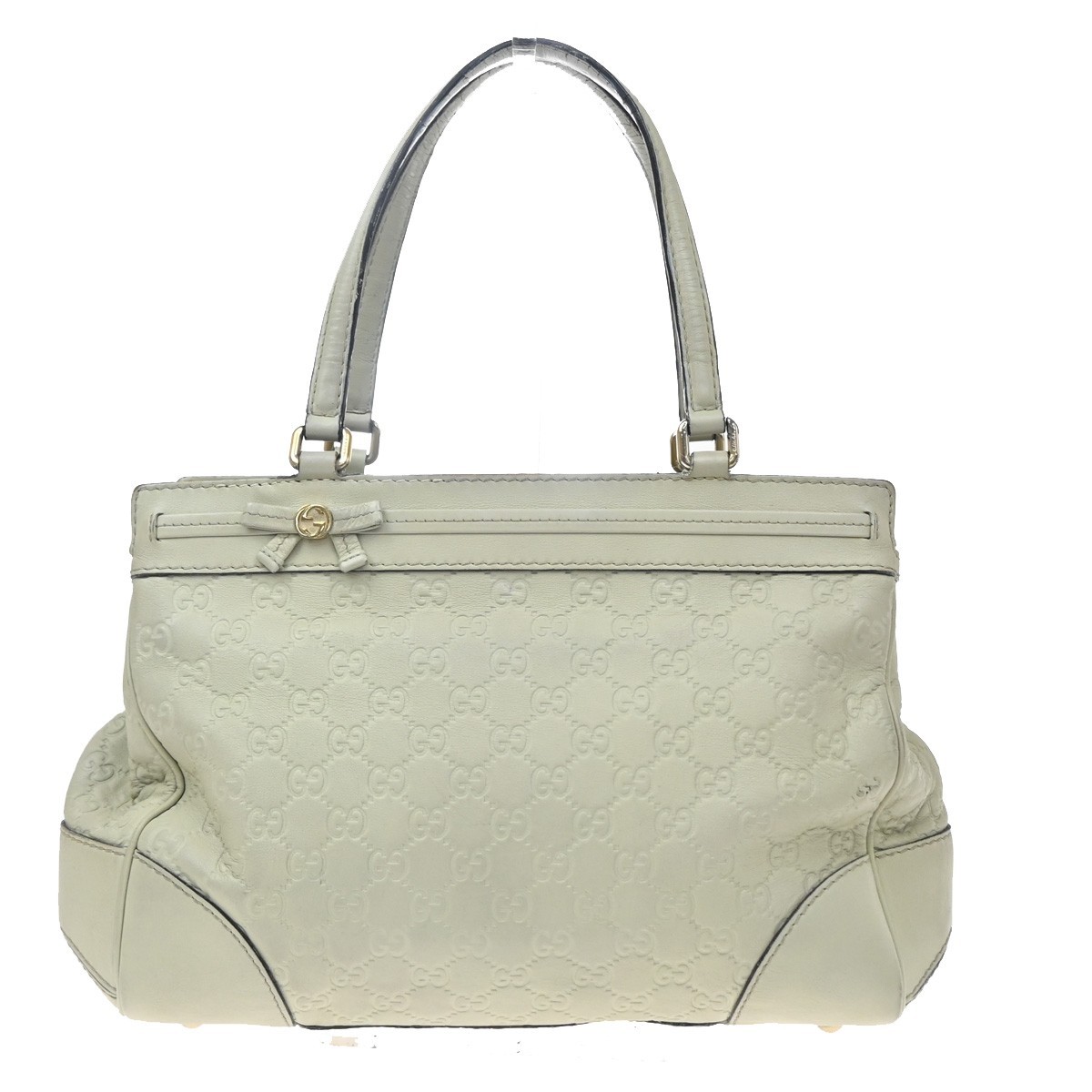 GUCCI GG Pattern Guccissima​ Mayfair Shoulder Bag Leather White Italy 62KD551