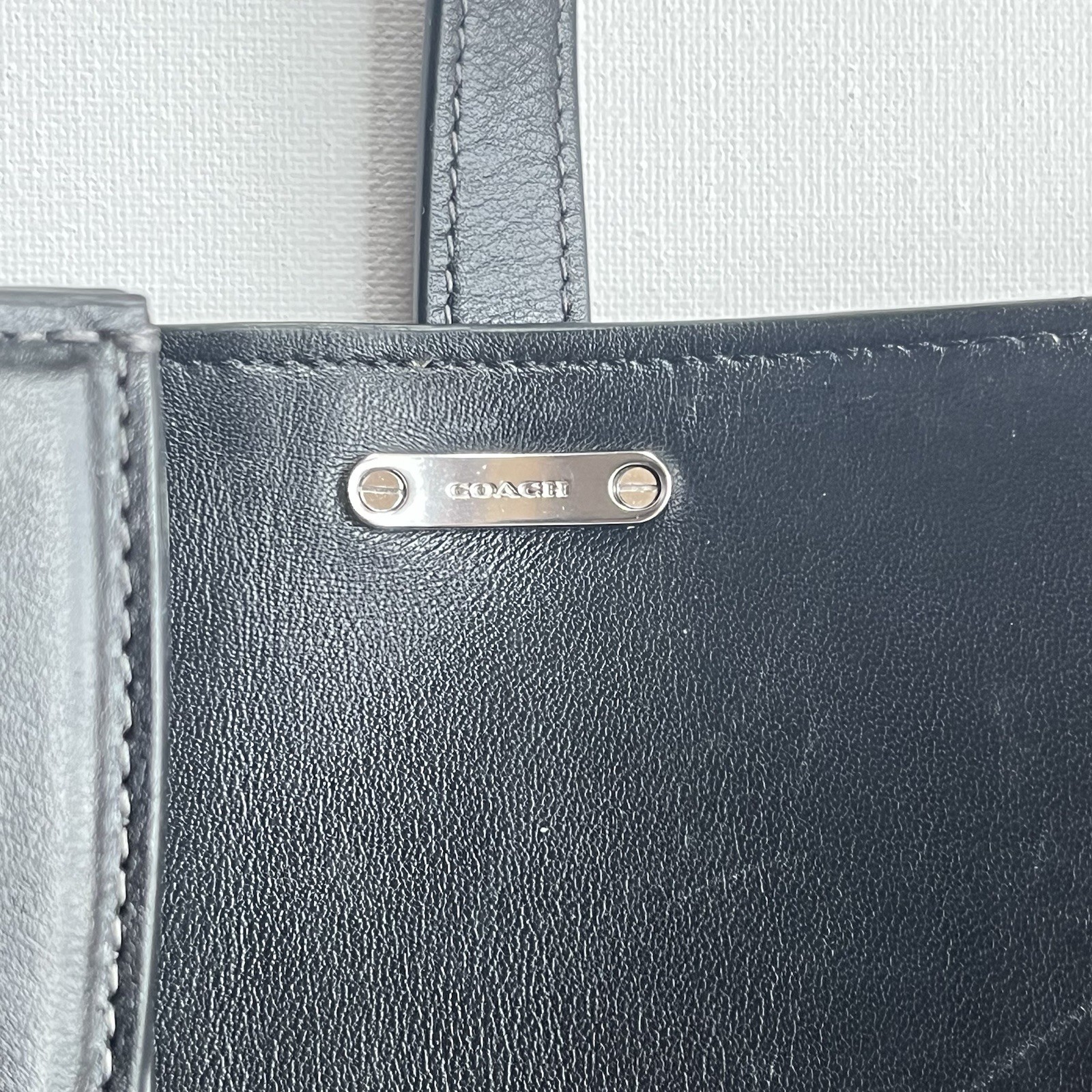 COACH Bandit shoulder bag Leather black CC416 Black/Silver Clasp
