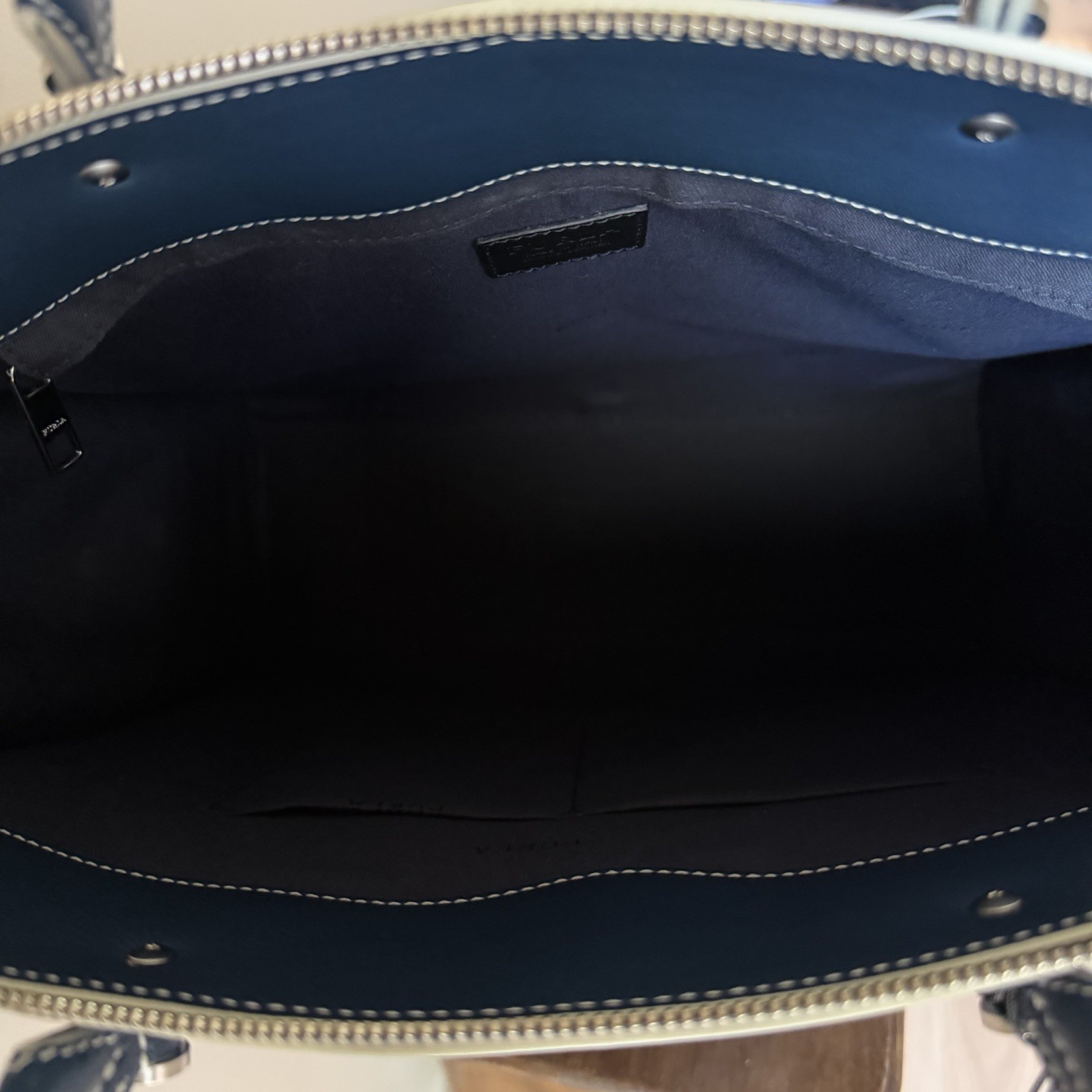 NEW Furla Mercurio N/S Travel Tote Leather Bag Atlantico Navy Blue Made in Italy