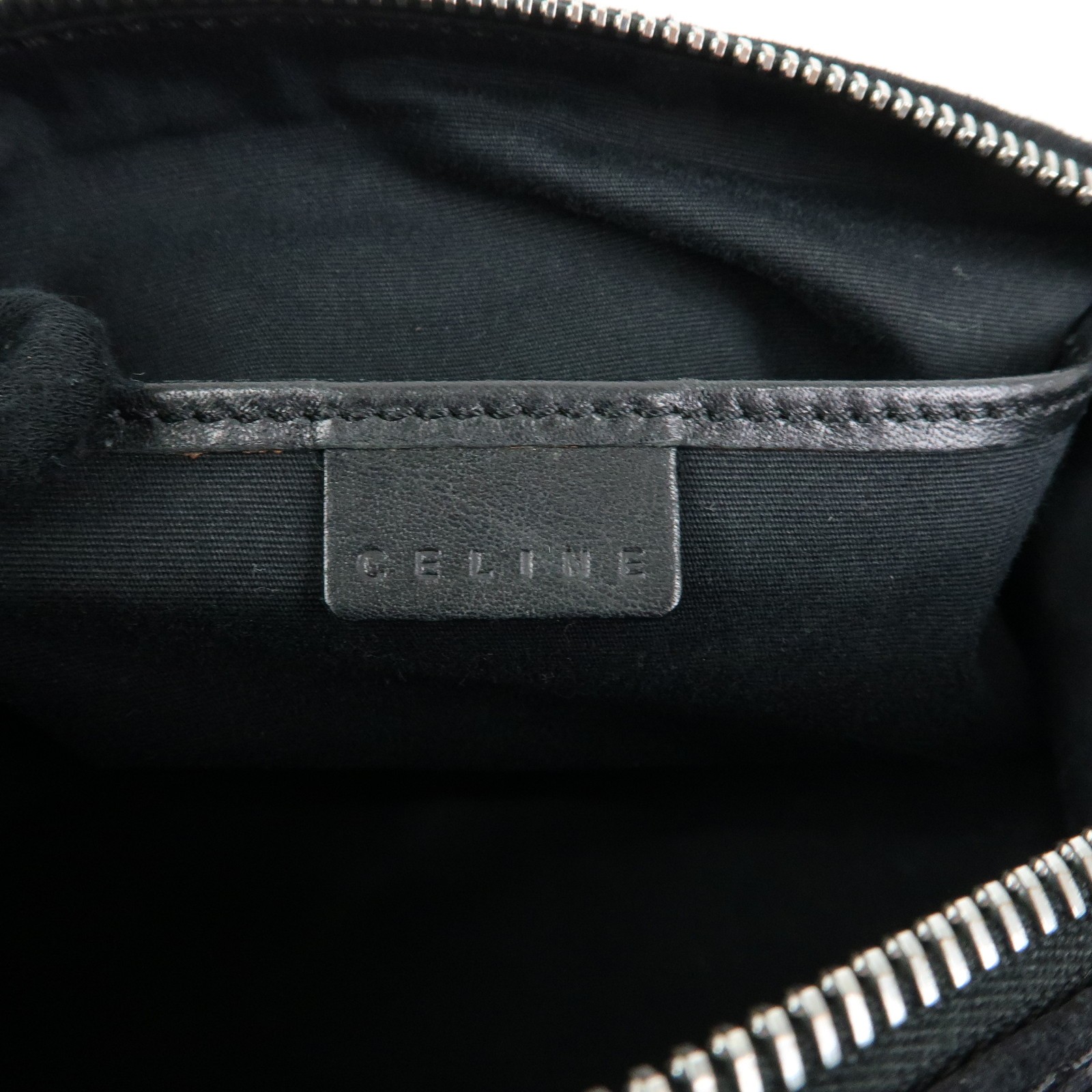 CELINE C Macadam Suede Leather Shoulder Bag Hand Bag Black Authentic Used F/S