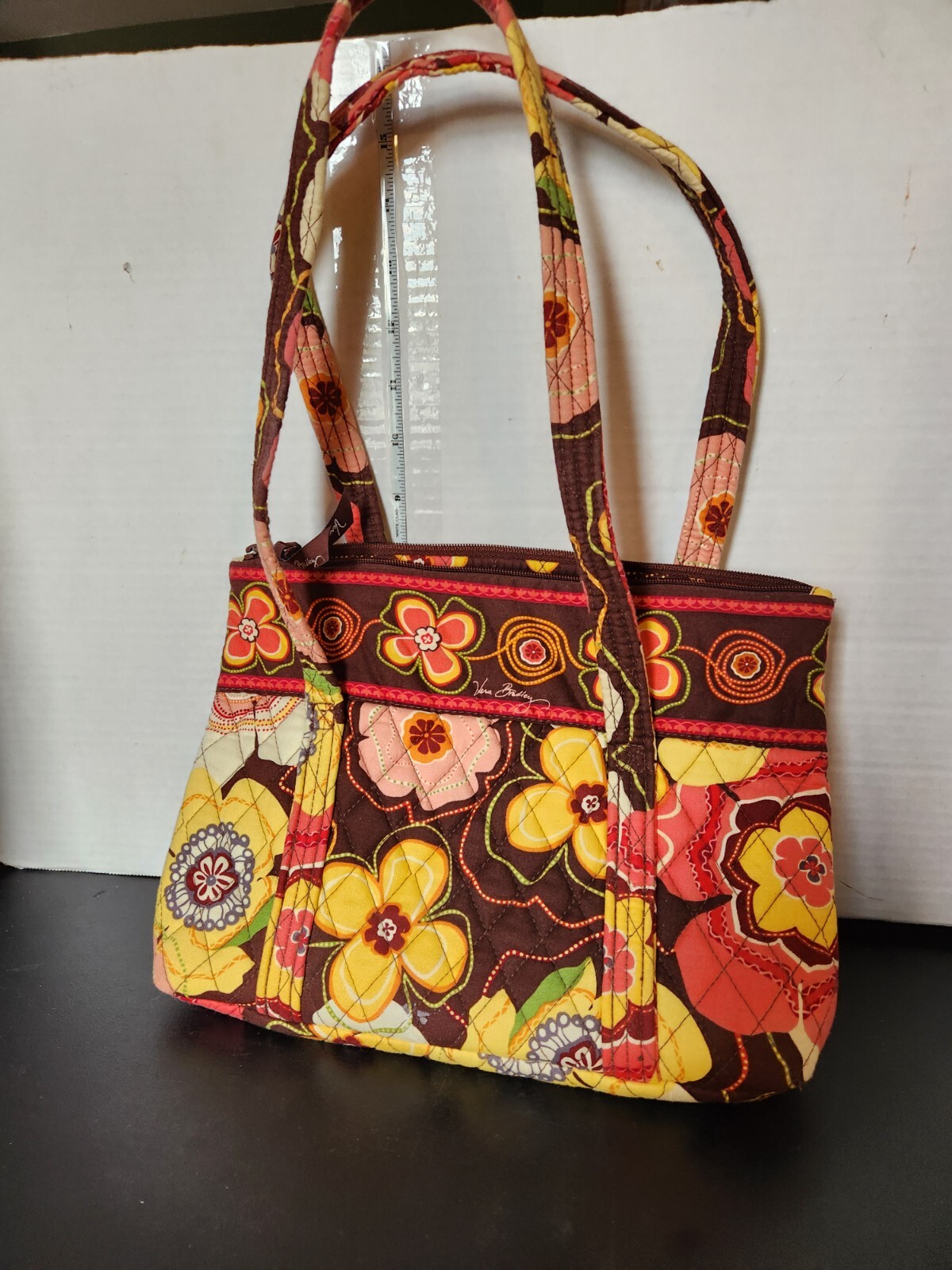 Vera Bradley Retired Buttercup Pattern Quilted (2010) Shoulder Handbag Purse