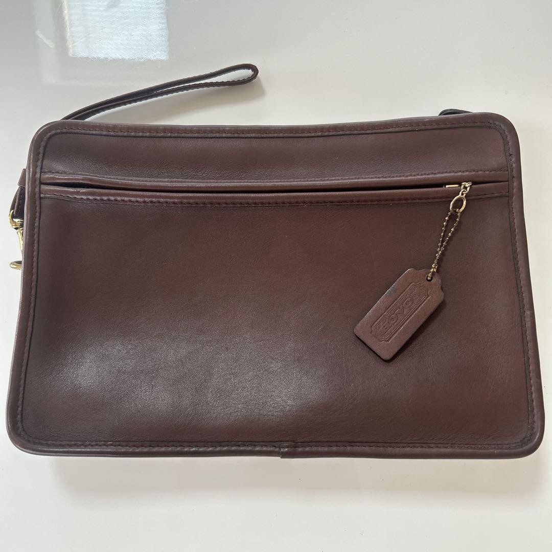 Excellent condition Old Coach clutch bag second bag leather brown