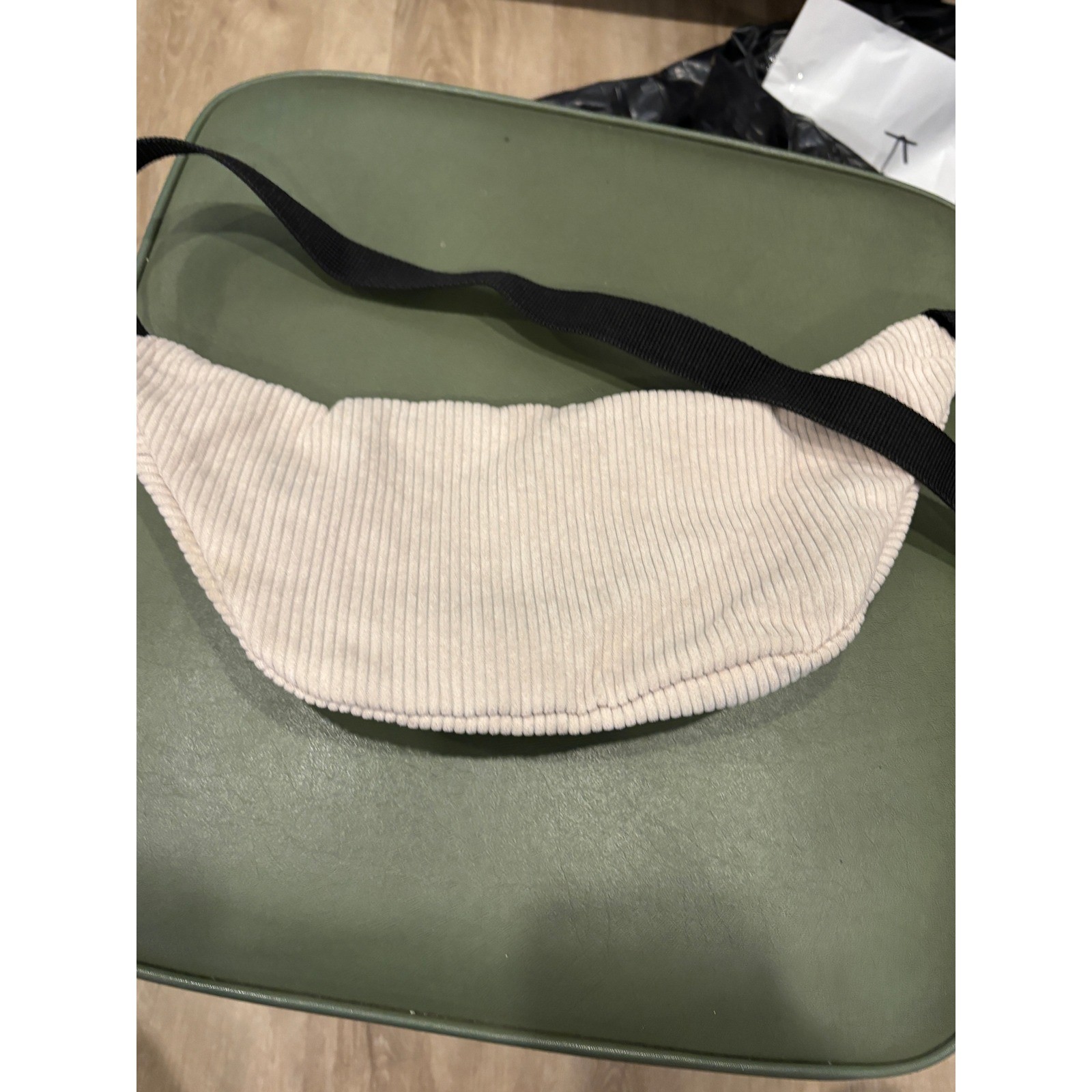 ASOS DESIGN Cream Corduroy Fanny Pack Waist Bag Belt Bag Off White