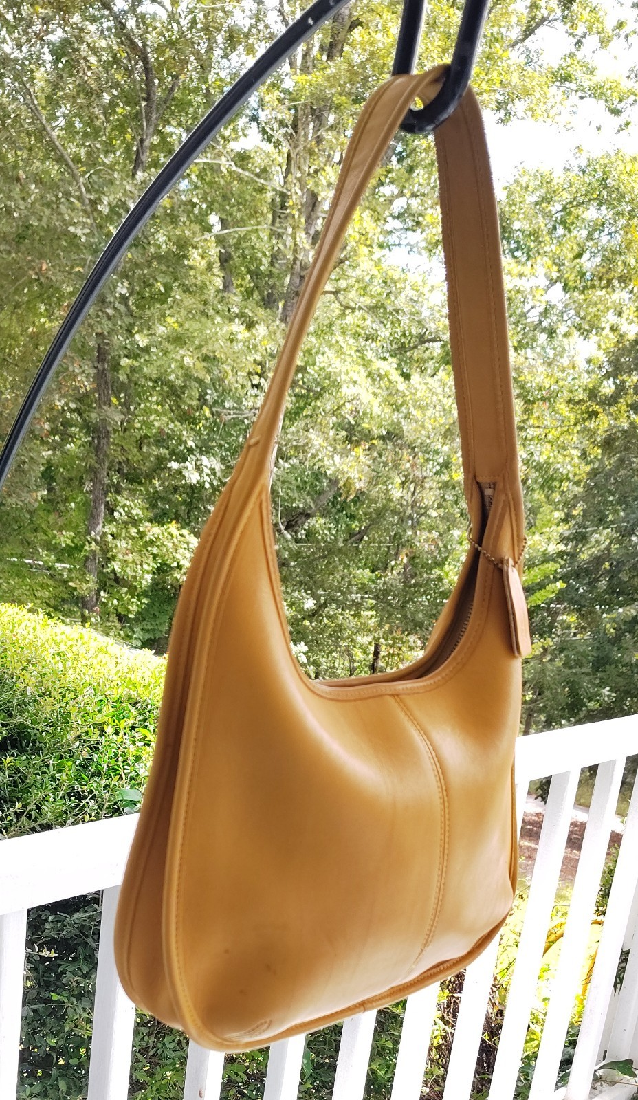 Coach MEDIUM L7D 9025 Vintage Mustard Yellow Leather Ergo Shoulder Bag