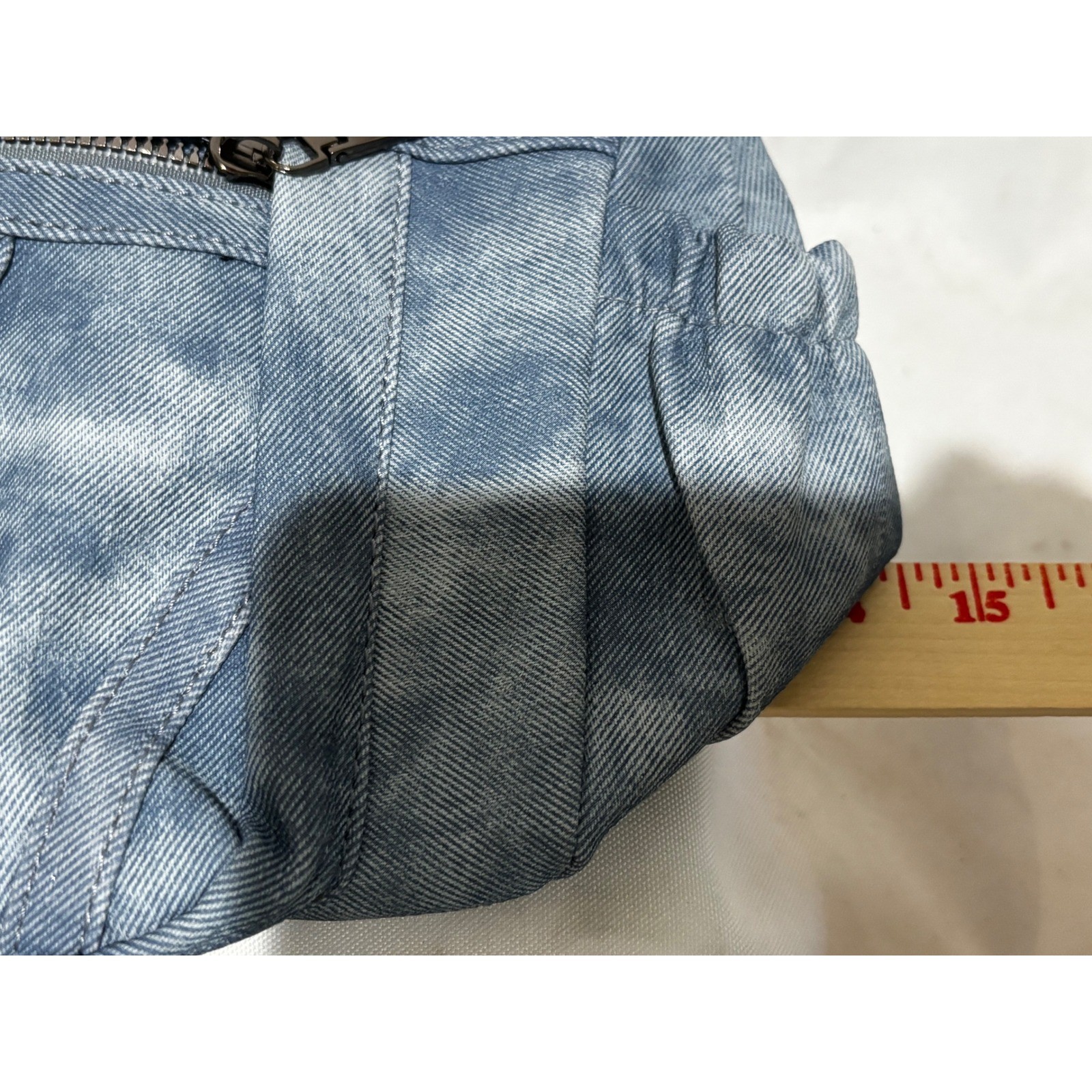Faux Leather Denim Shoulder Bag purse Woven Geometric Strap boho cowgirl y2k