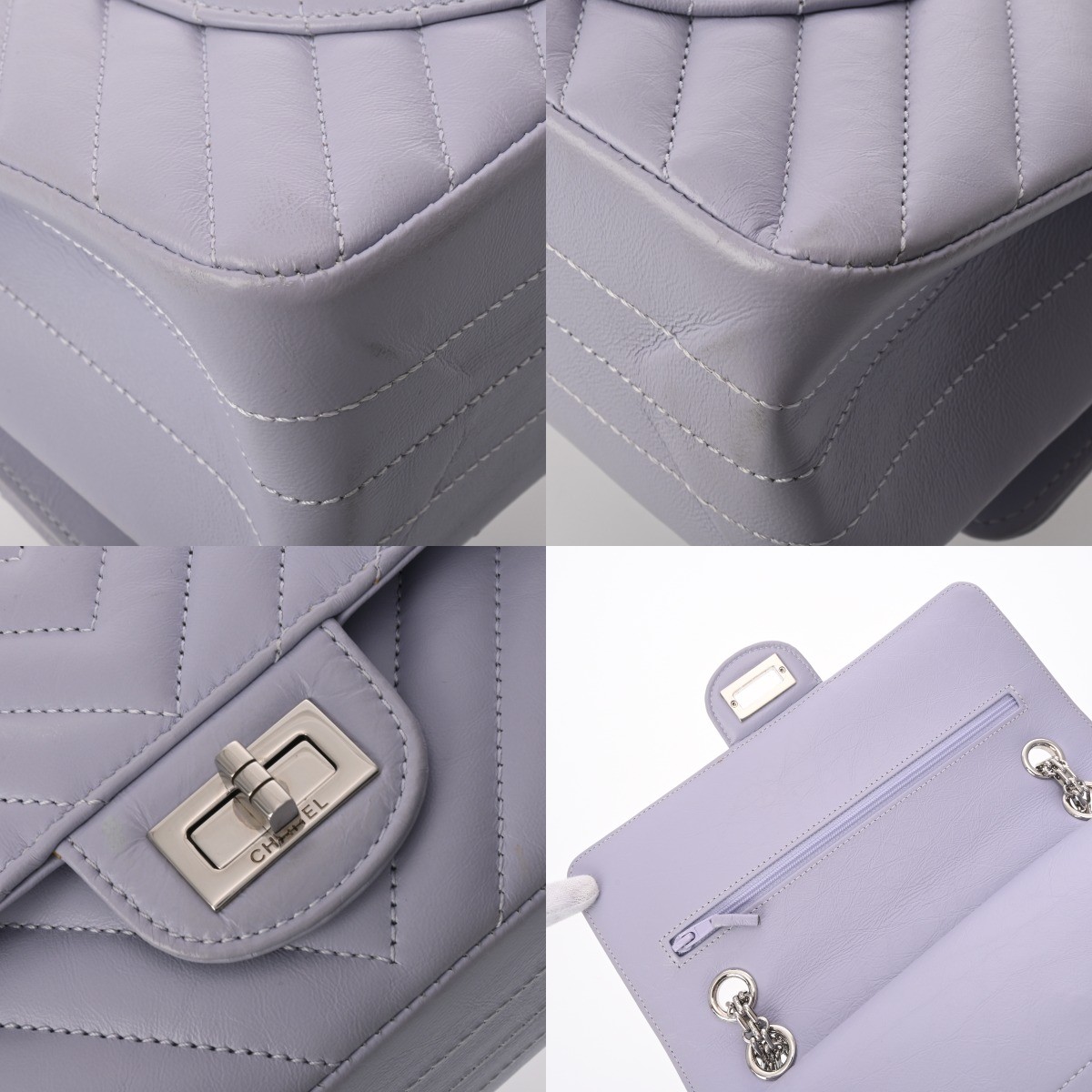 Chanel A37586 Handbag Calfskin Silver #WB974