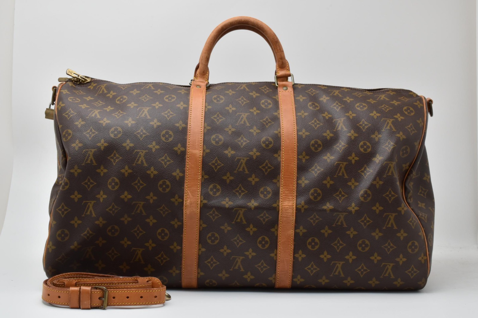 LOUIS VUITTON Monogram Keepall Bandouliere 60 M41412 Boston Bag Large Brown