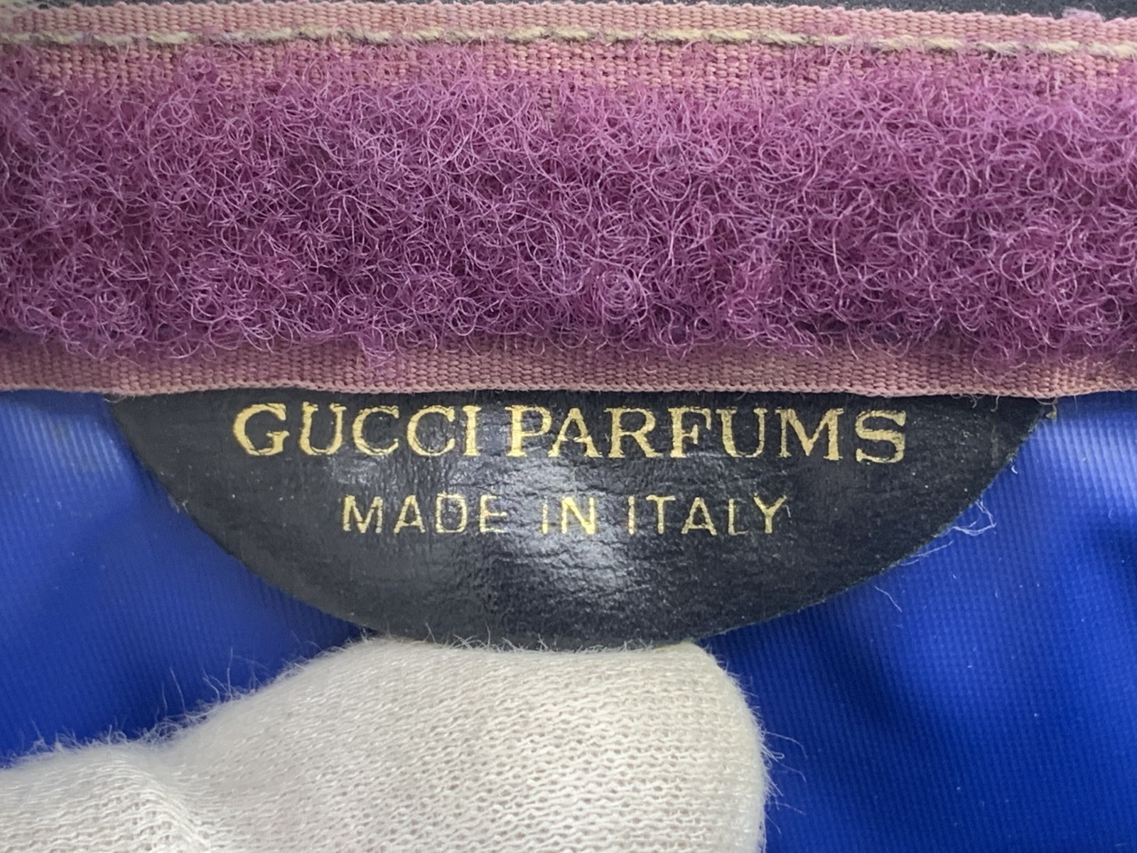GUCCI VINTAGE GG Supreme Shoulder Bag Chain Strap Sherry Navy Classic Authentic