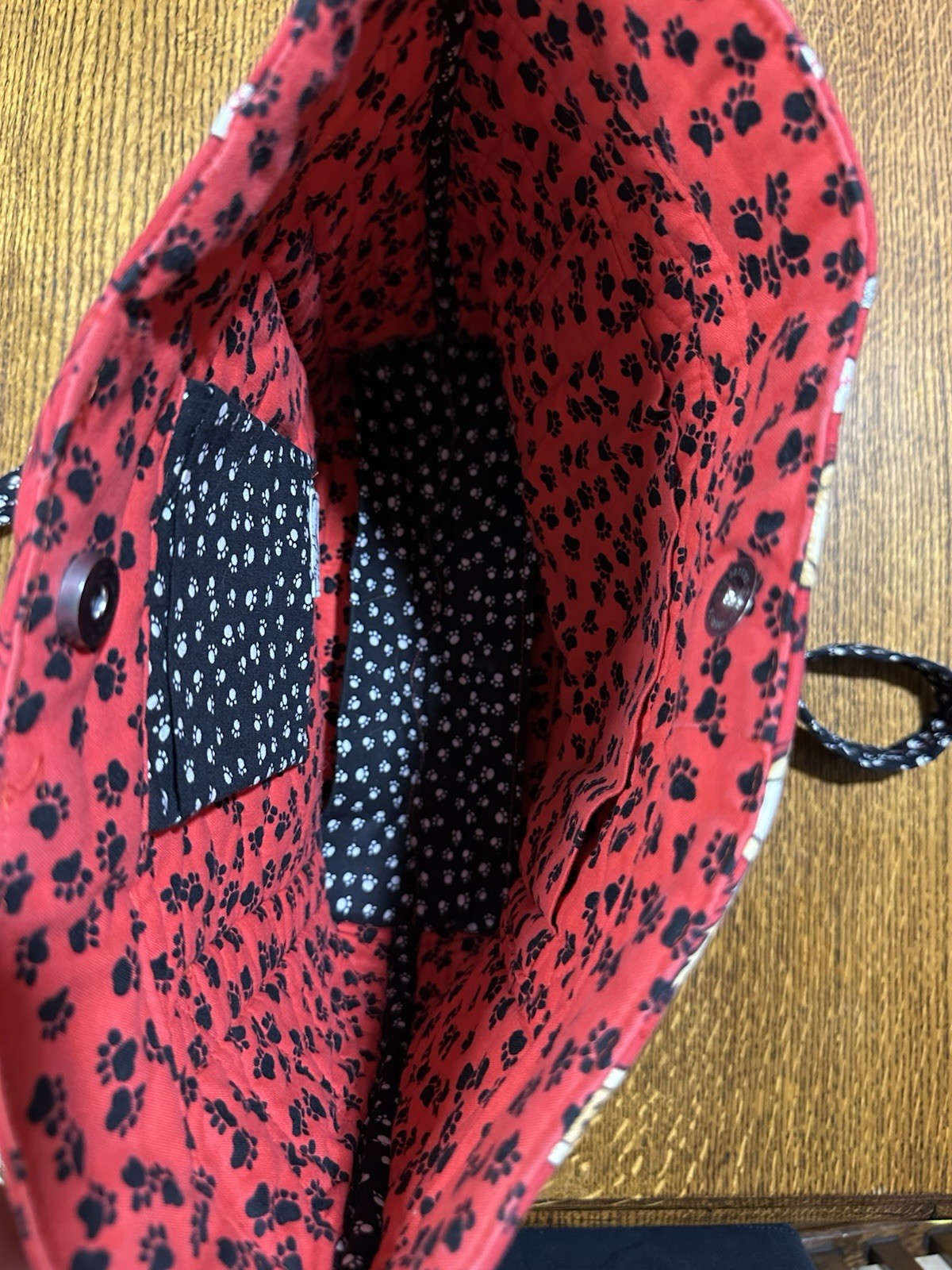 Handmade Quilted Dog Puppy Fabric Tote Shoulder Bag Purse Red Patty Morri 2009