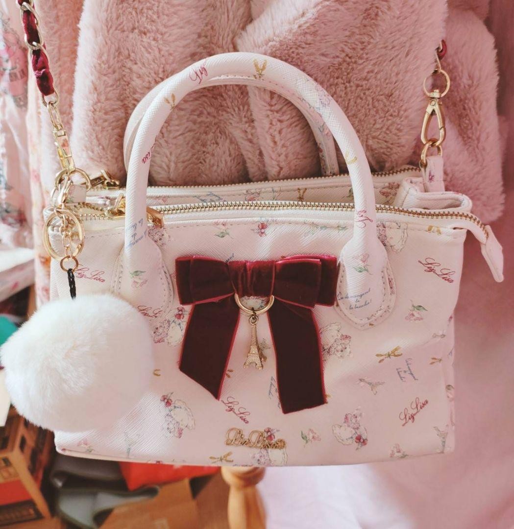 Liz Lisa Vhtf Pink Bag With Pom-pom Gal Fairy Retro Almost unused Sweet Lolita