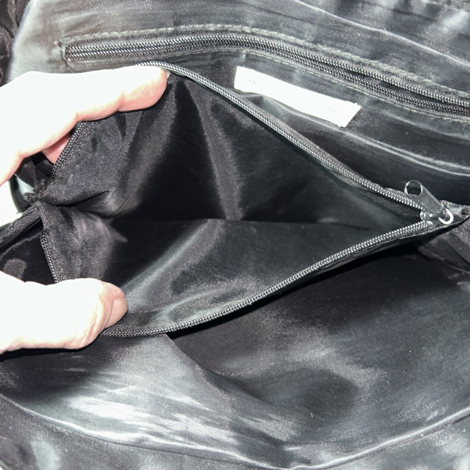 Worthington Shoulder Bag Black 12” X 10” Vinyl 9 Pockets