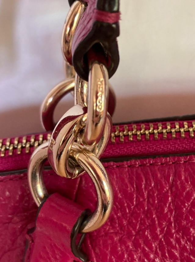 Coach F36675 Kelsey Pebbled Leather Berry Pink Satchel Dbl Handle Purse No Tag
