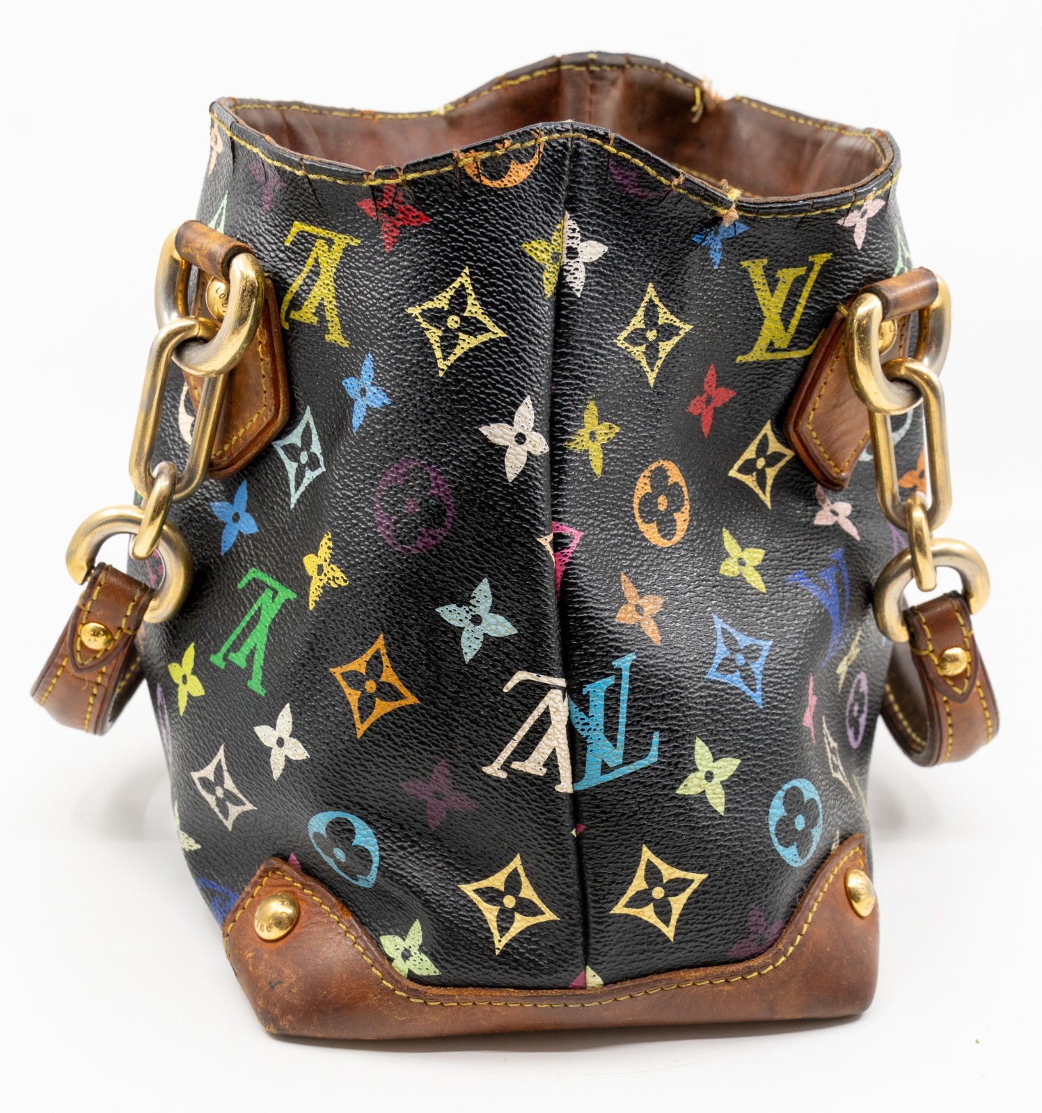 Louis Vuitton x Takashi Murakami Black Monogram Multicolore Audra Bag *Rough*
