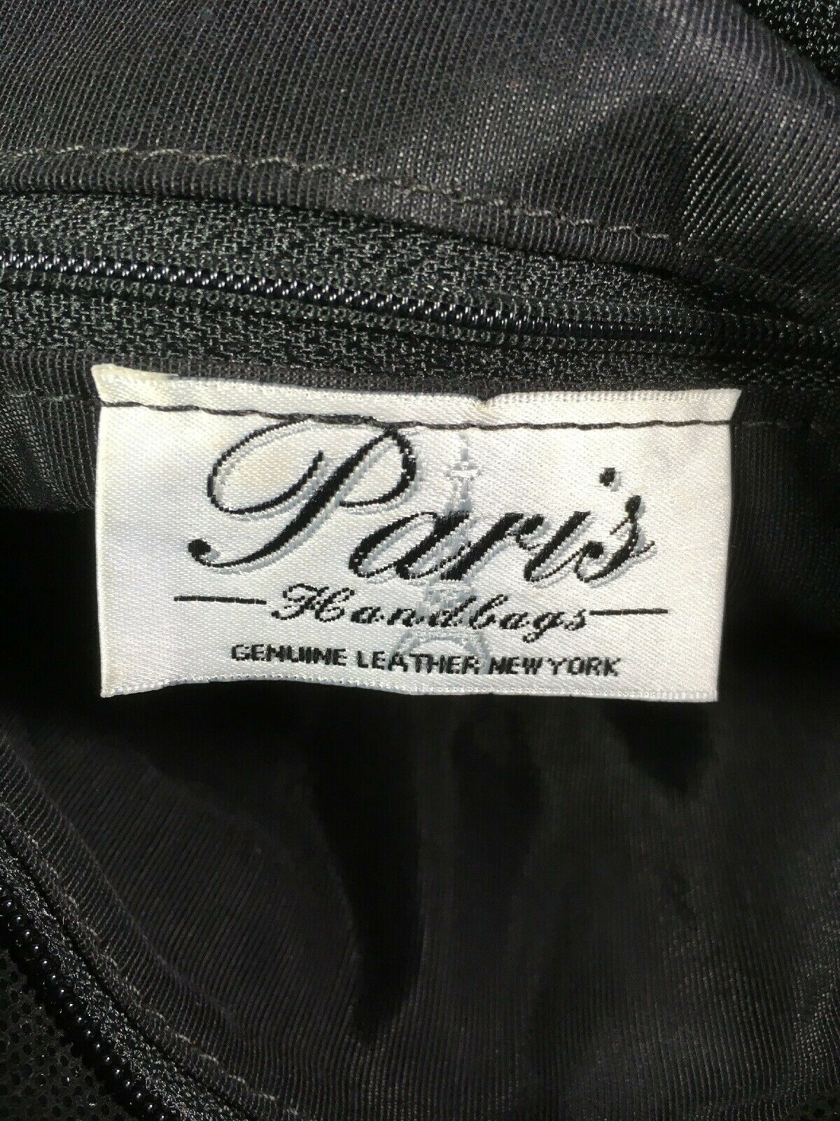 Paris Handbags New York Black Shiny Leather Shoulder Bag