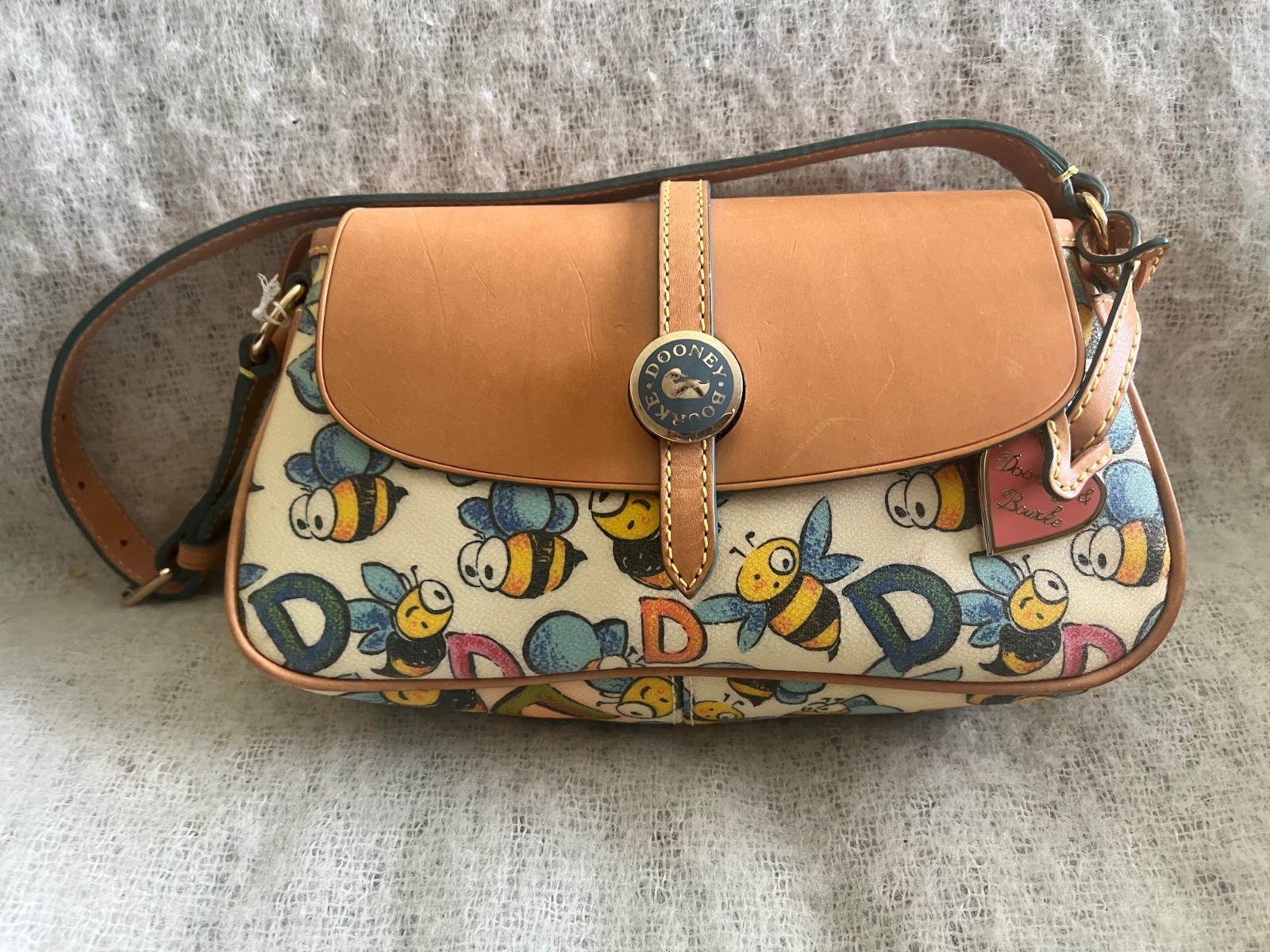 Rare Dooney & Bourke Bumble Bee Mini East West Flap Bag 2006 IT Collection NWT