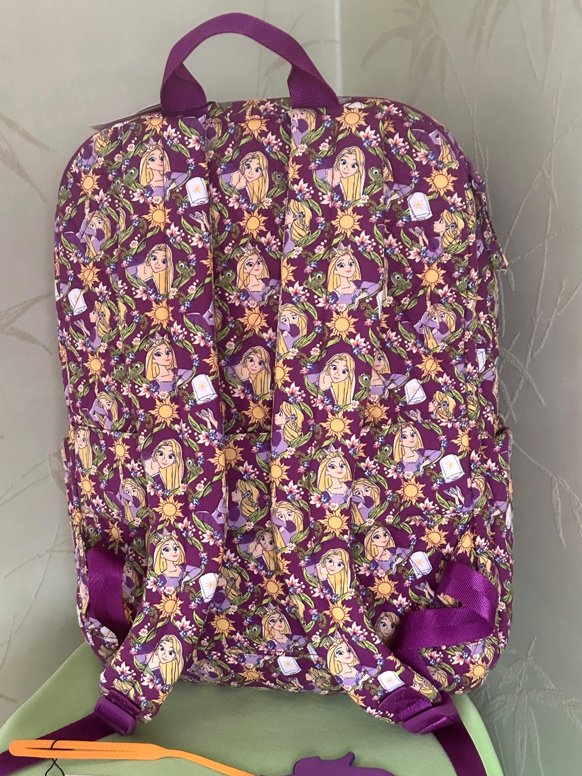 VERA BRADLEY DISNEY RAPUNZEL LARGE BACKPACK+BAG CHARM (SET):NWT CLIMBING IVY