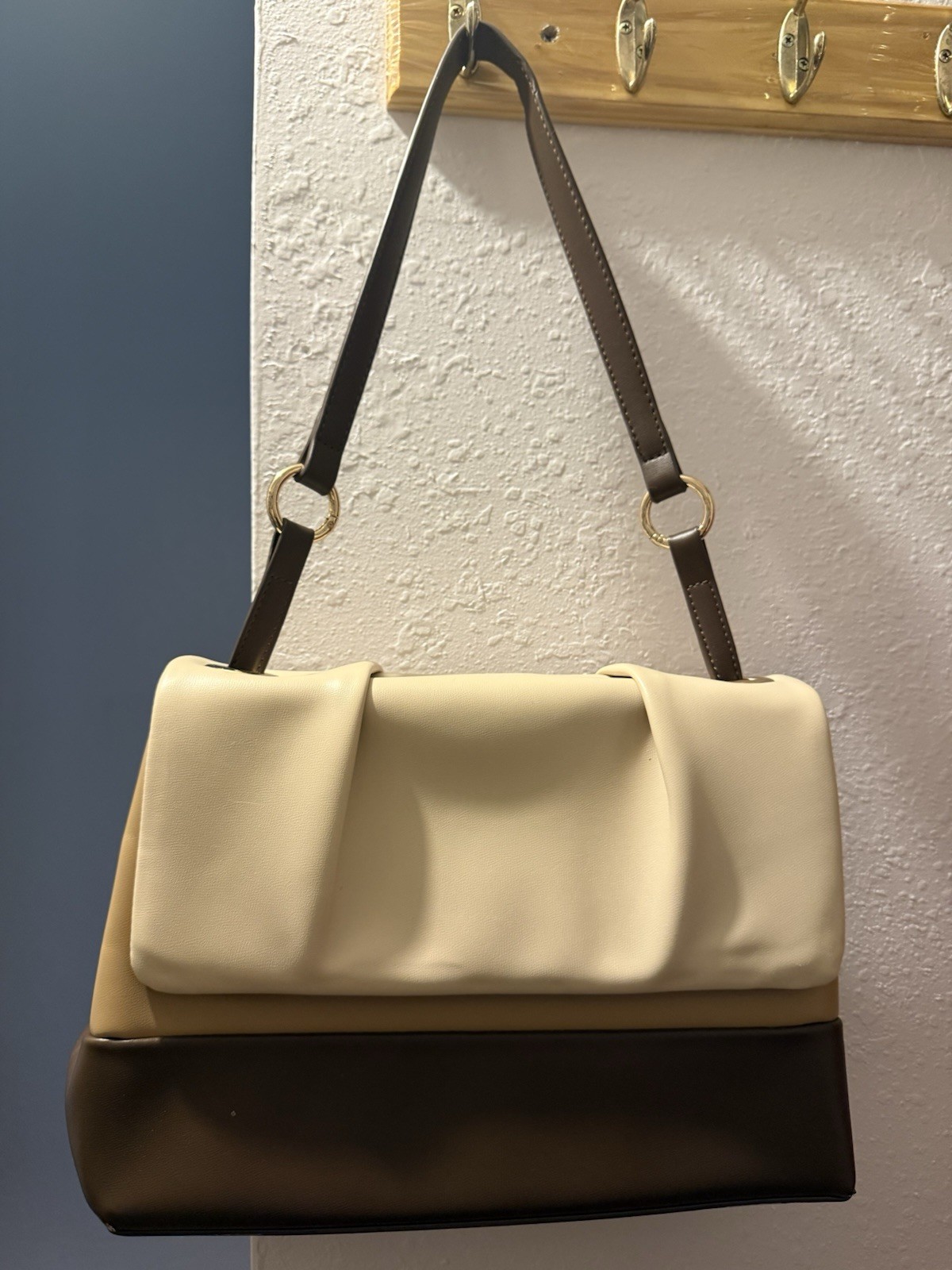 Faux leather shoulder bag