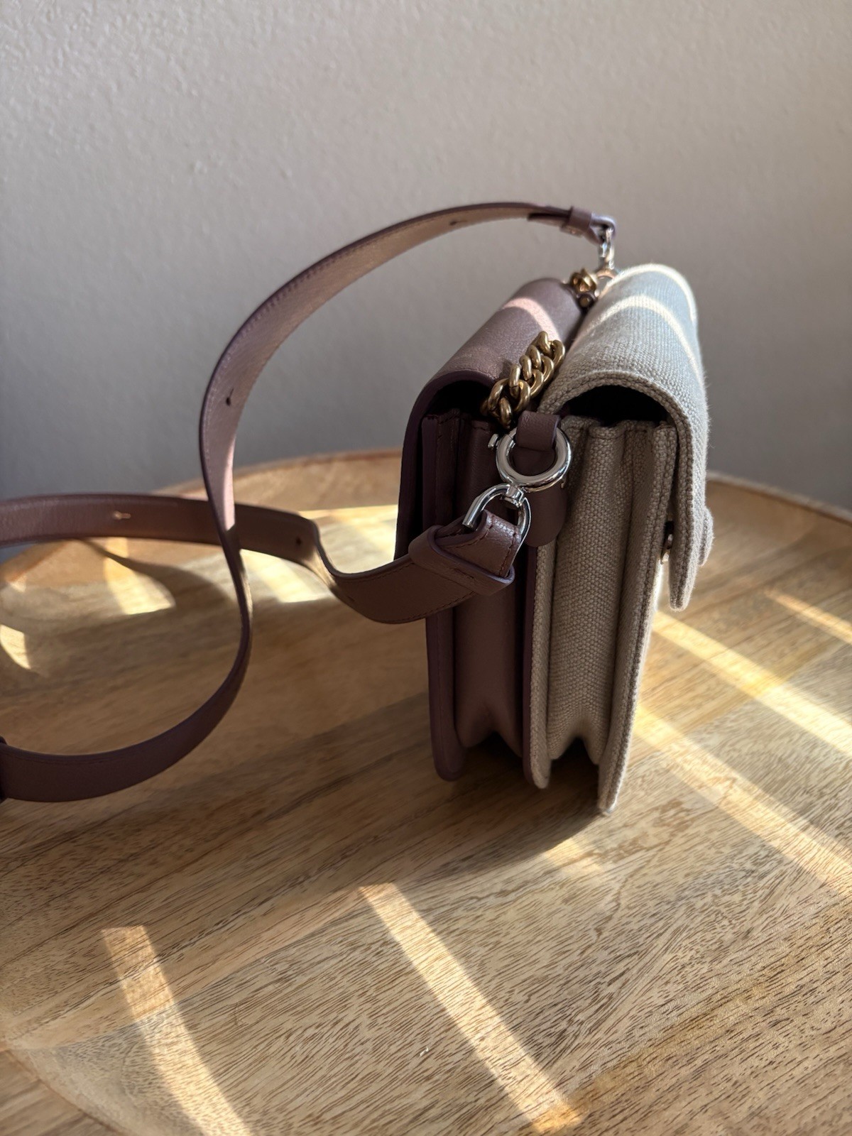 Maison Margiela Purple & Beige New Lock Square Shoulder Bag