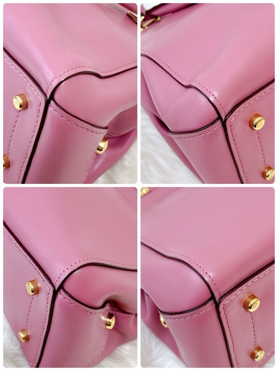 Coach Grace 2Way Bag Pink Leather W32cm H21cm Crossbody Handbag Rare Y2K Japan