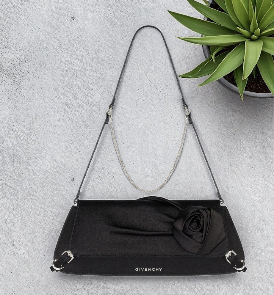 Authentic GIVENCHY Voyou Clutch Small Women’s Bag Black