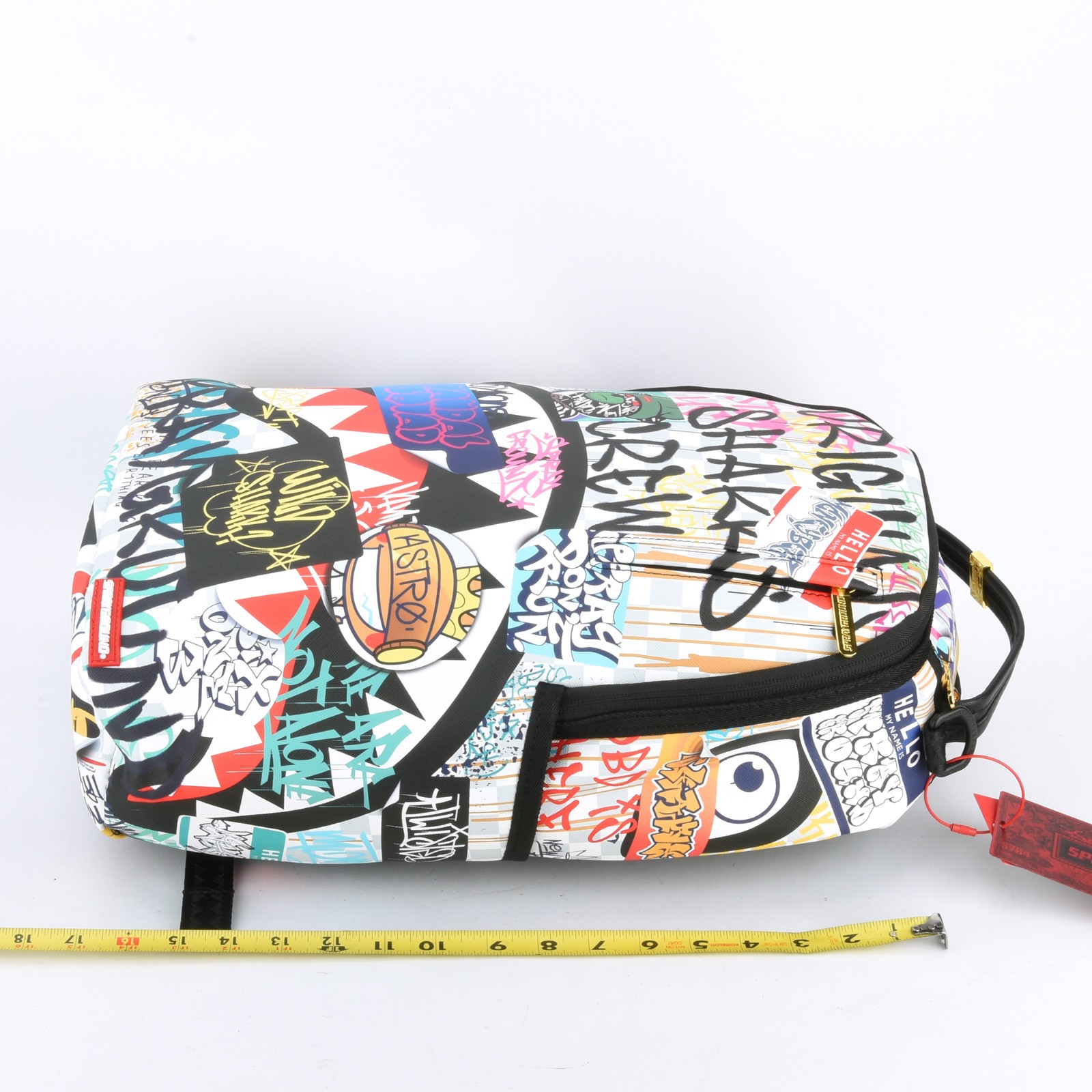 Sprayground Shark Poetry Create Another Day Dlxsv Backpack Zippered Graffiti