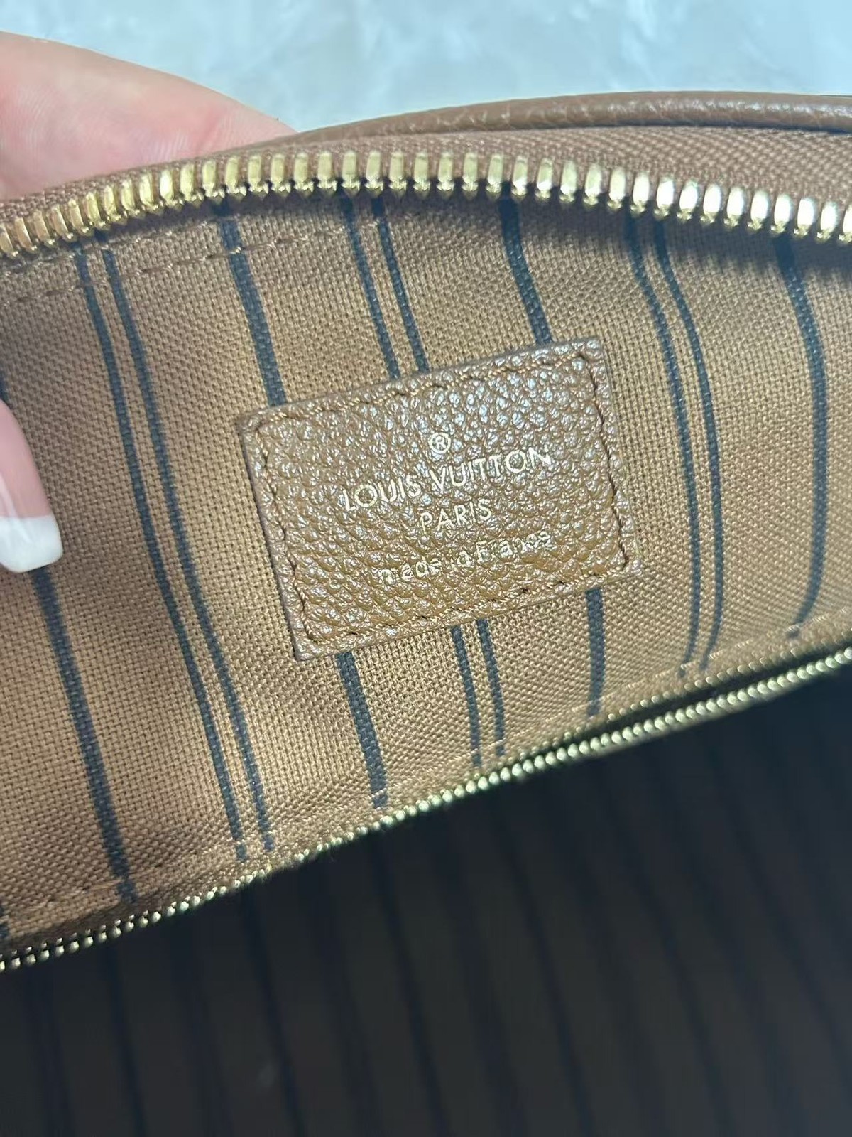 Louis Vuitton Speedy 30 Bandouliere Boston Bag Brown Empreinte Leather Gold