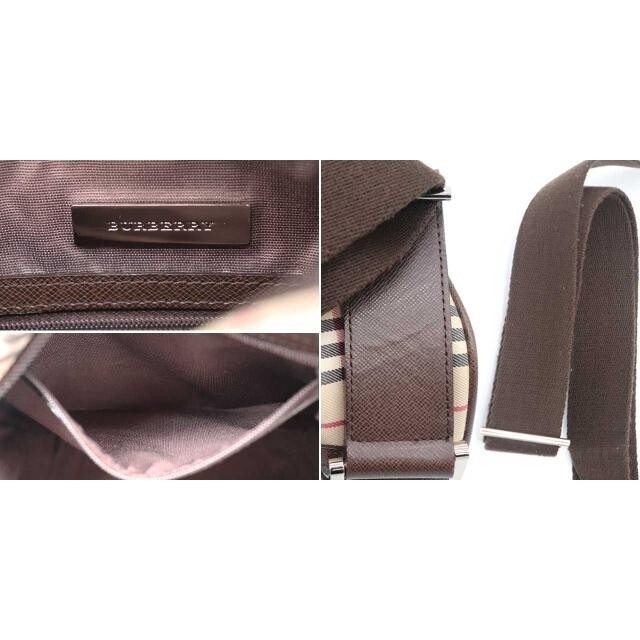 Burberry Nova Check Canvas PVC Leather Shoulder Crossbody Bag Auth