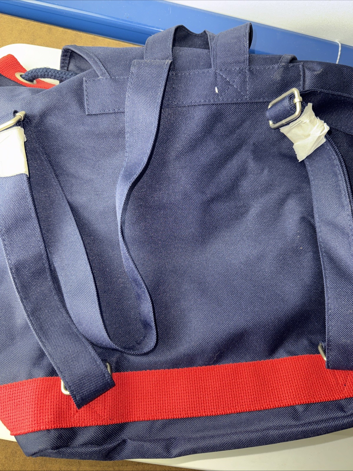 Tommy Hilfiger Backpack Bag Womens Navy Blue Colorblock Drawstring Logo Y2K