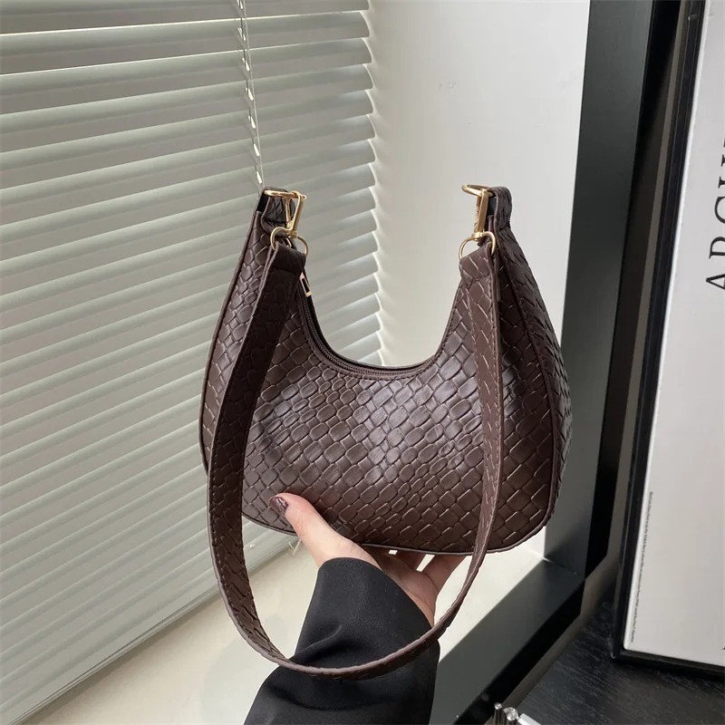 Women’s Hobo Shoulder Bag Underarm Purse Retro Woven Handbag