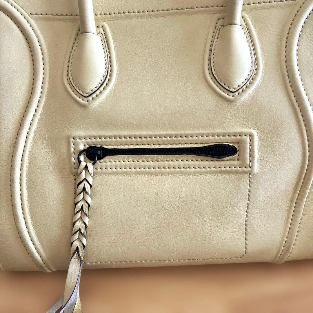 CELINE Tote Leather Luggage Phantom Authentic From Japan