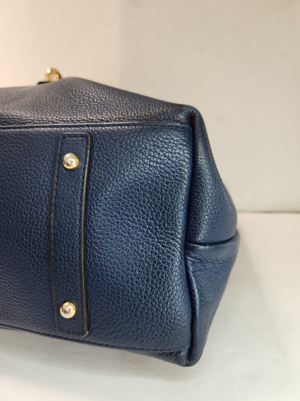 DOONEY & BOURKE Large Florentine Bag Logo Lock Sac Navy Blu Hobo Shoulder Lthr