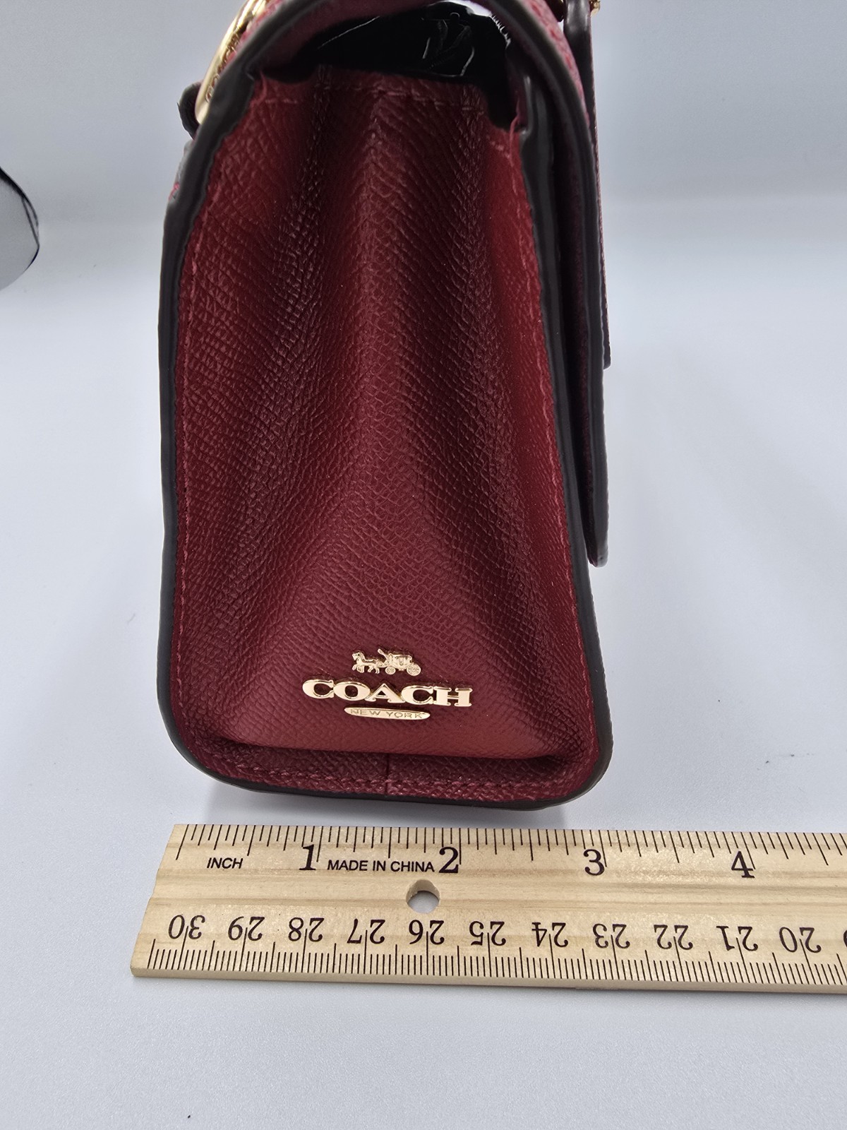 COACH C1435 Red White Tilly Top Handle Crossgrain Satchel Crossbody Gold Trnlock