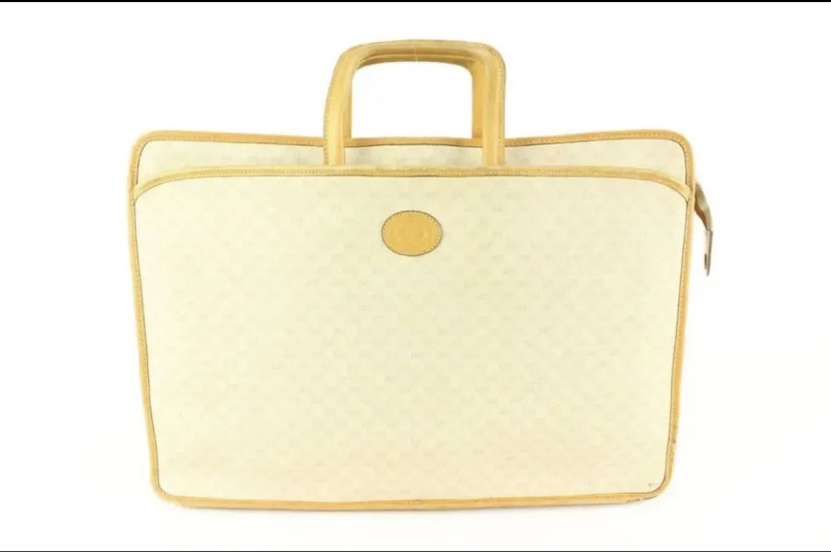 Gucci Ivory Micro GG Attache Briefcase