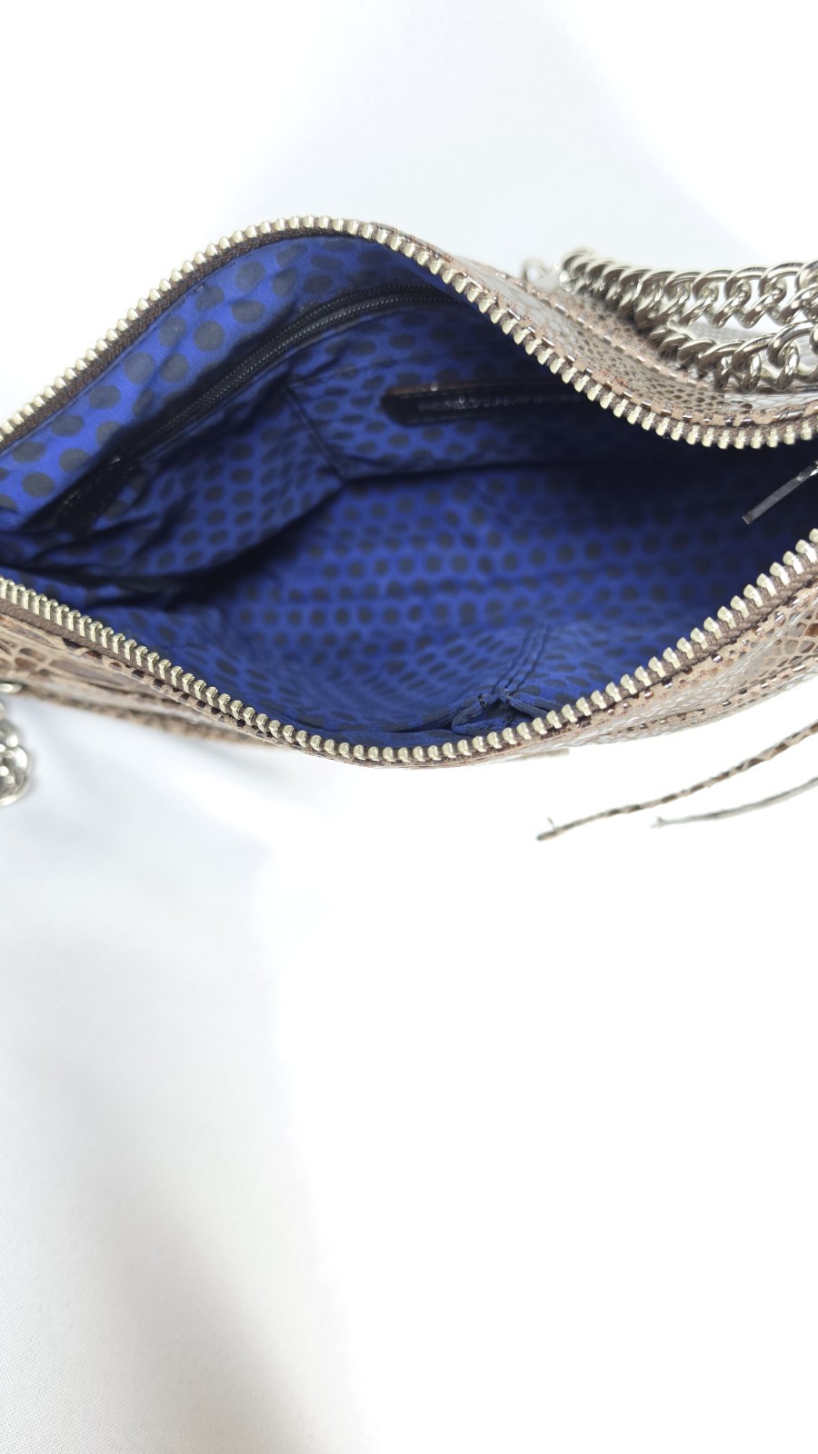 Rebecca Minkoff Mini M.A.C. Crossbody Bag Brown Snakeskin Embossed Leather