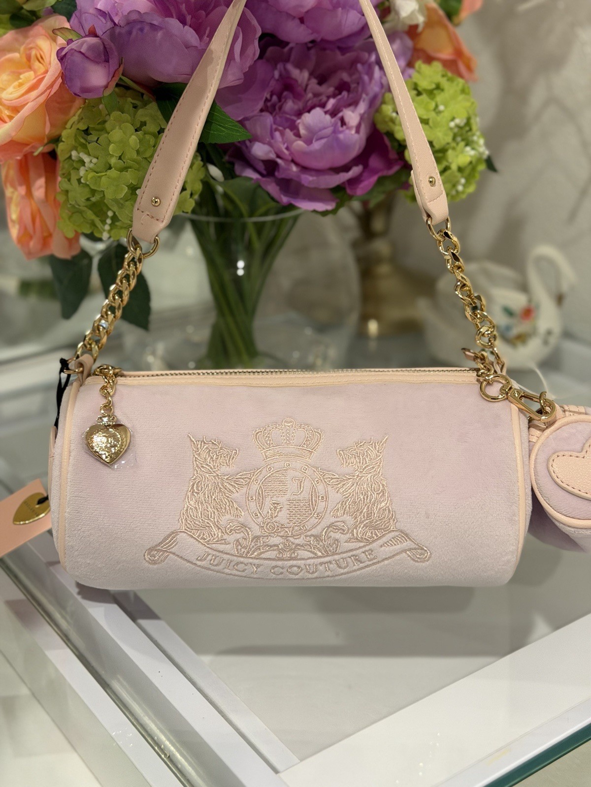 Juicy Couture Lilac Velour Barrel Bag Coin Pouch Y2K 2000s Choose Scottie Dogs