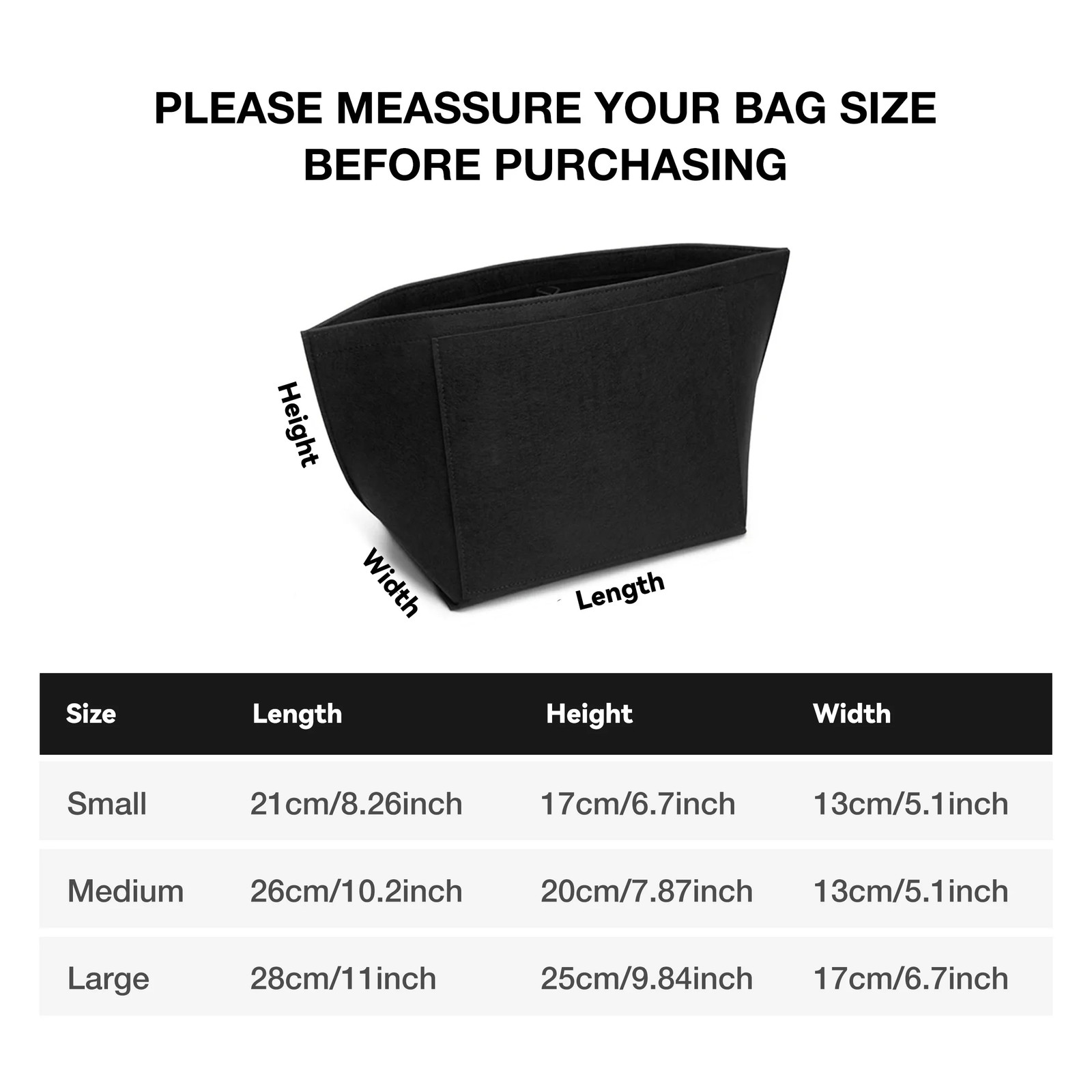 Felt Purse Organizer Insert – Handbag Storage & Bag Organizer