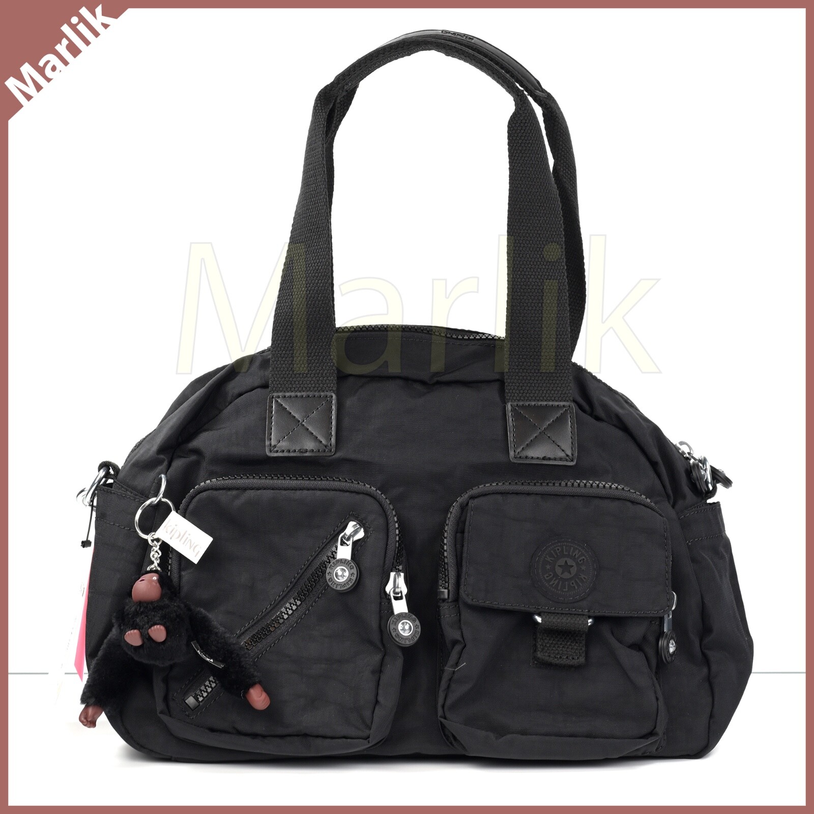 Genuine Kipling Defea KIA3Q7 Women’s Crossbody Satchel Shoulder Bag, Black Tonal