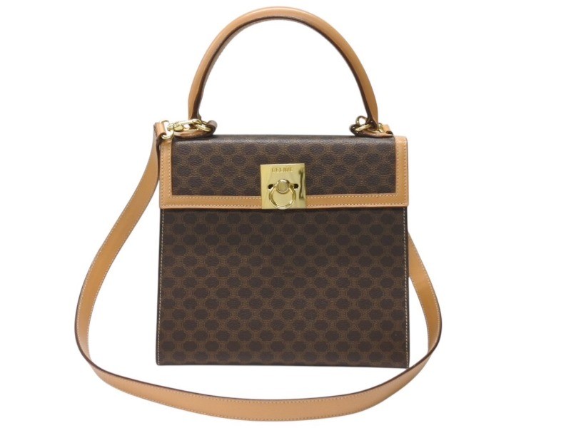 CELINE Handbag Brown PVC M13 [USED]