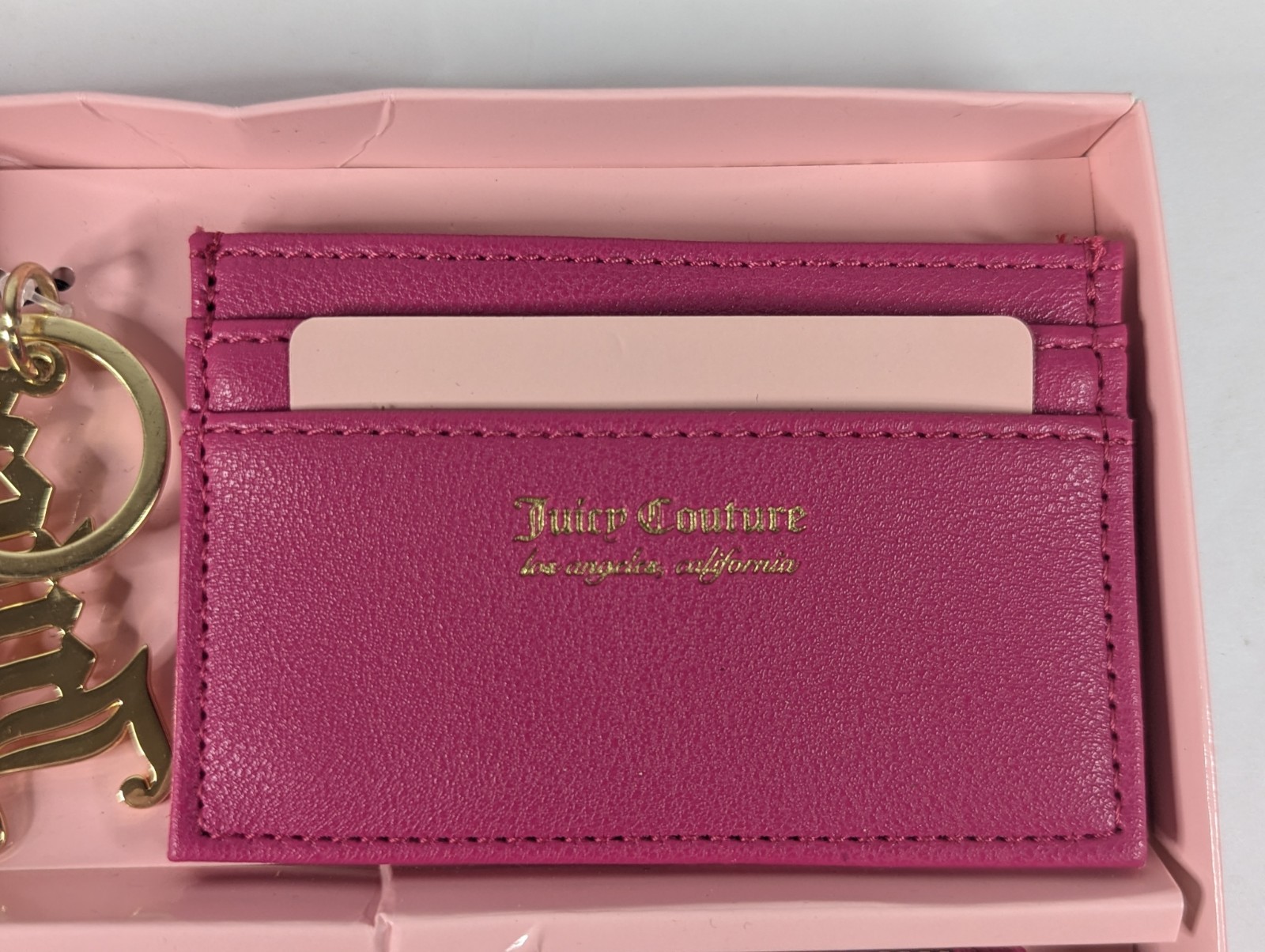 JUICY COUTURE 3 PC Gift Set: Wristlet Card Wallet Keychain New In Box