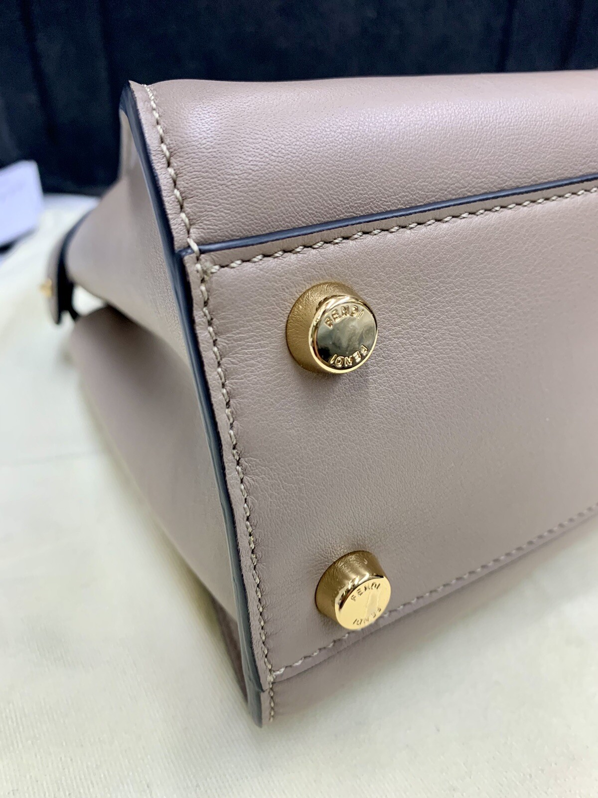 Auth FENDI Leather Peekaboo Iconic Essentially 2Way Bag Brown 8BN302 Used F/S