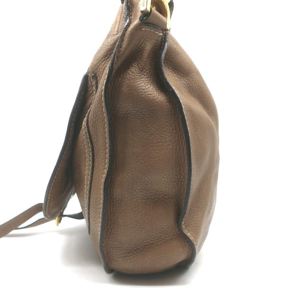 Chloe Medium Marcie Hobo Nut Pebbled Leather Shoulder Bag