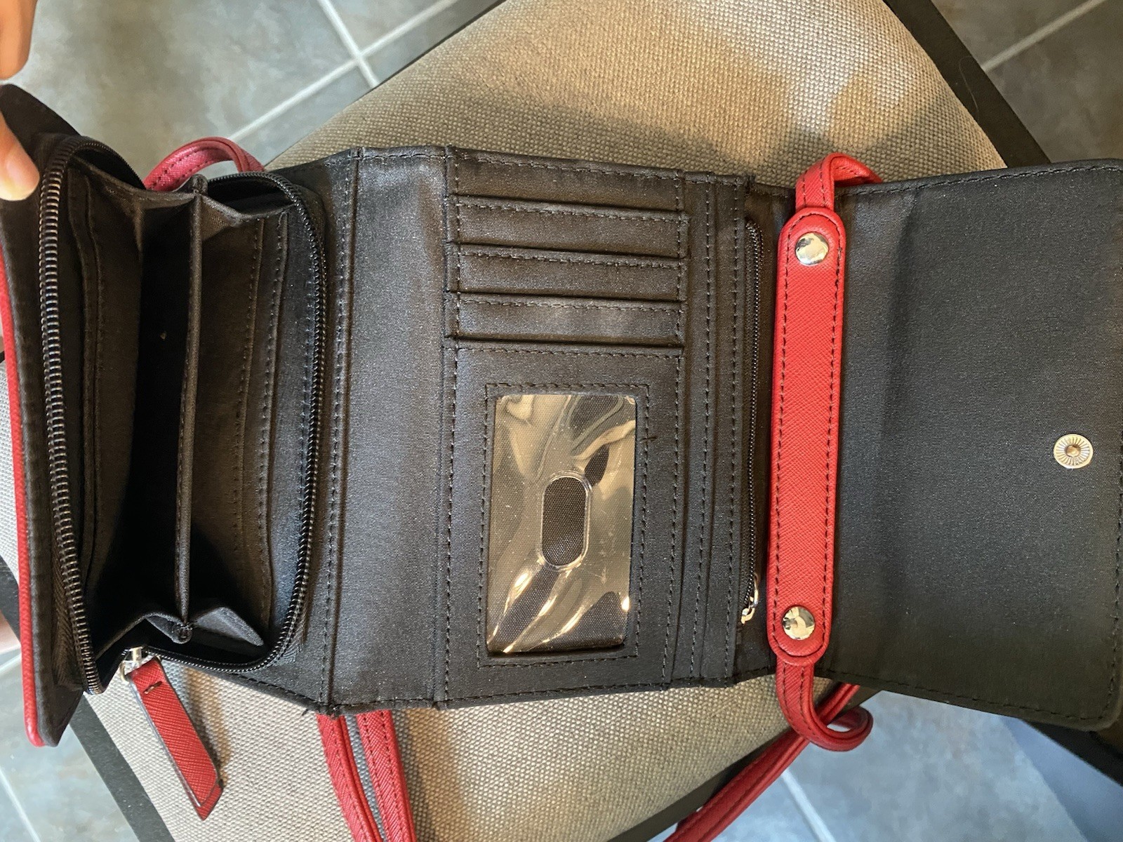 Bright Red liz Claiborne over the shoulder purse