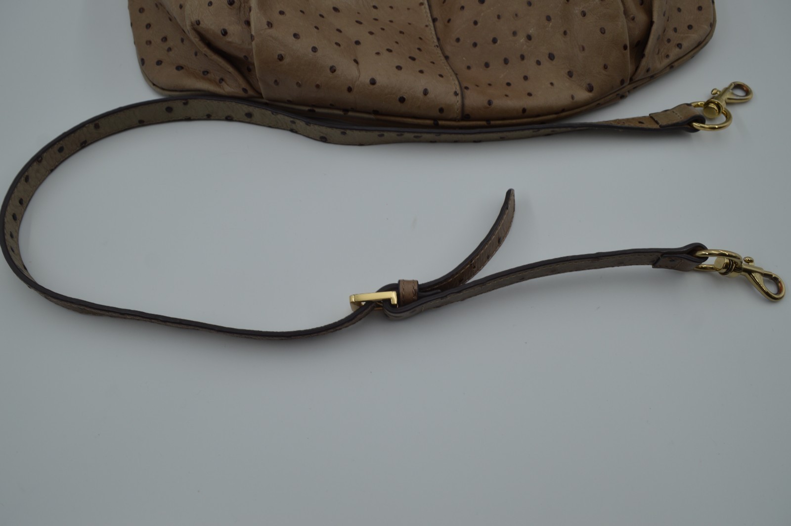 G.I.L.I. Got It Love It Hobo Bag Brown Tan Ostrich Embossed Leather Handbag