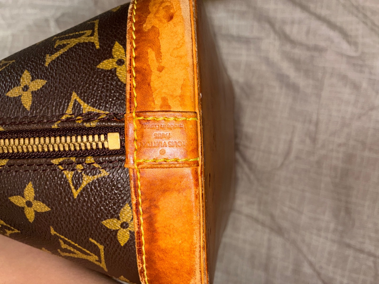 Louis Vuitton Vintage Alma Top Handle PM Brown Canvas-Used Good Condition