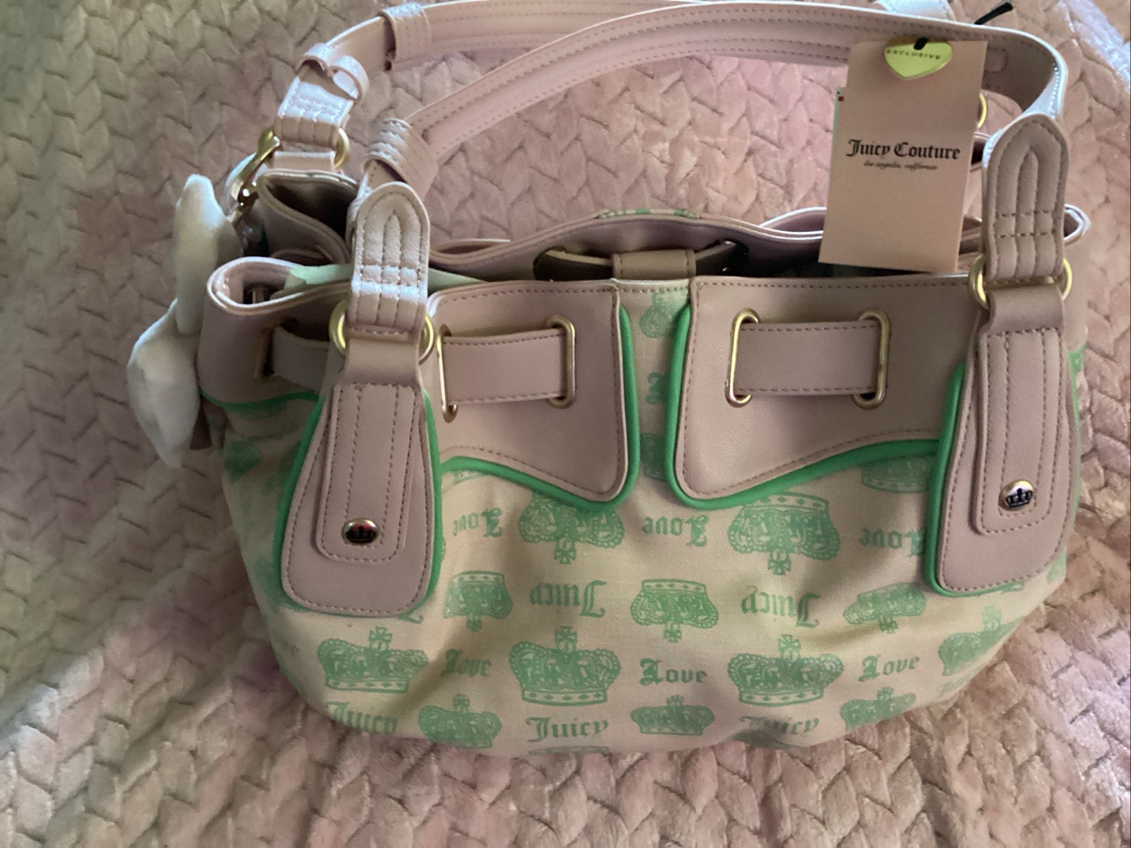 Juicy Couture Exclusive “Juicy Fan Club Satchel” Pink Diamond Retro NWT